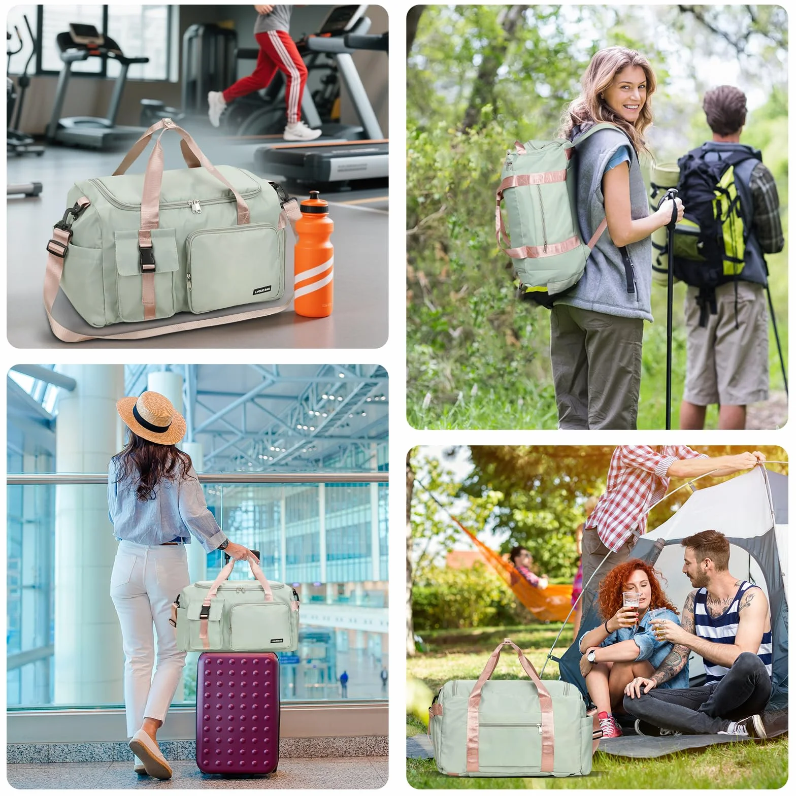 Cozary Bolsa Deporte Hombre Mujer - Tela Oxford Impermeable - Bolsa de Gimnasio 3 en 1
