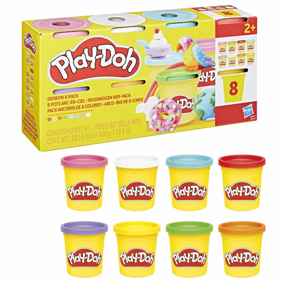 Play-Doh, Pack de 8 Botes de 85 Gramos de Colores del arcoíris