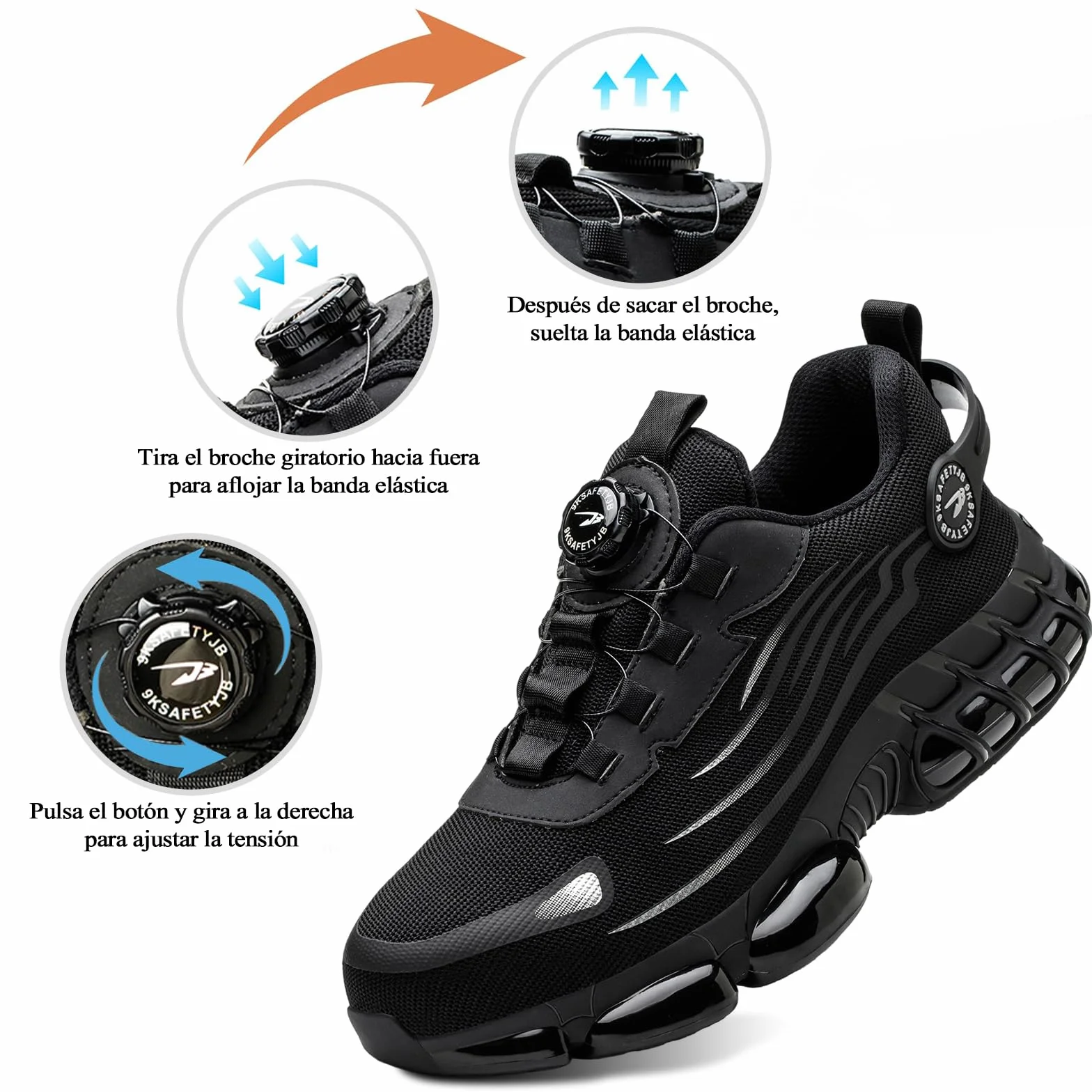 Zapatos de Seguridad con Puntera de Acero Antideslizantes Ligeros 36-46 EU