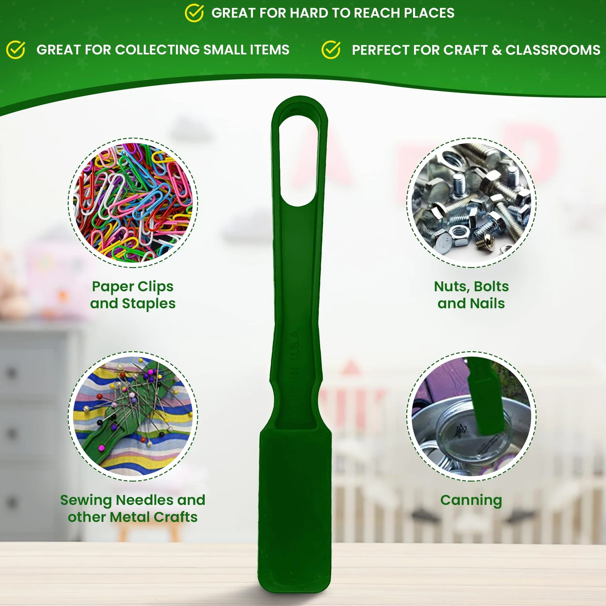 Fichas de Bingo magnéticas,Recoge fichas Bingo magnética,Kit de Chips magnéticos Transparentes con,Metal para Contar fichas Escolares y de Juego