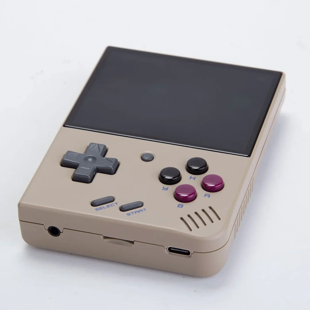 MM+ con tarjeta SD Surwish Onion OS, consola de juegos portátil Mini Plus + tarjeta SD Surwish Onion, juegos integrados, consola de juegos Cortex-A7 CPU de 3.5 pulgadas, 256 G, gris
