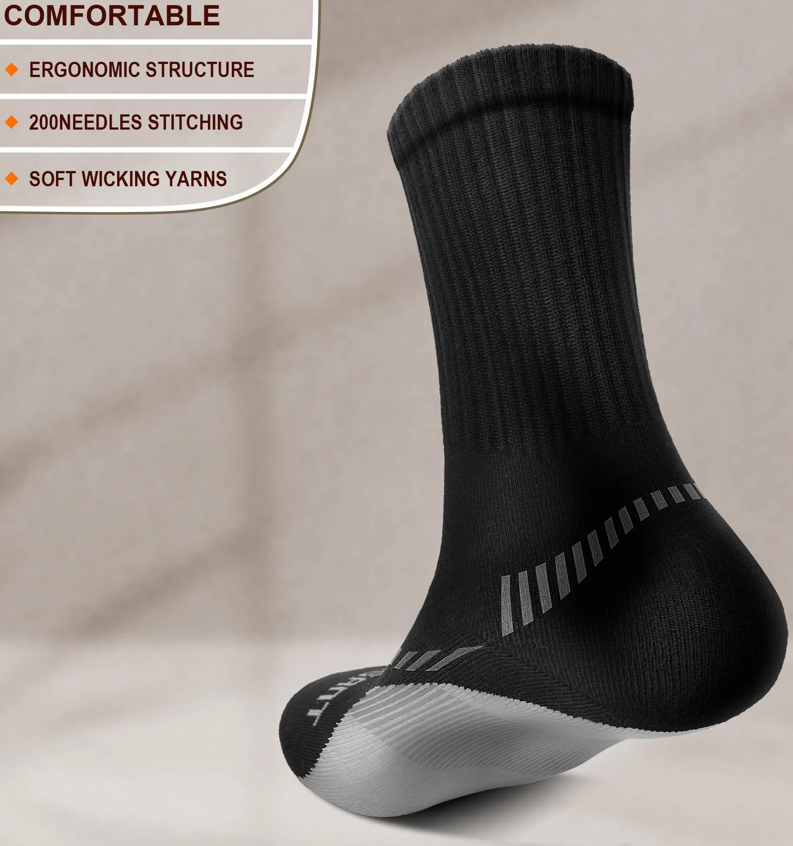 BULLIANT Calcetines Hombre 6 Pares Antiampollas Deporte Compresivos Senderismo Transpirable Suela Acolchada