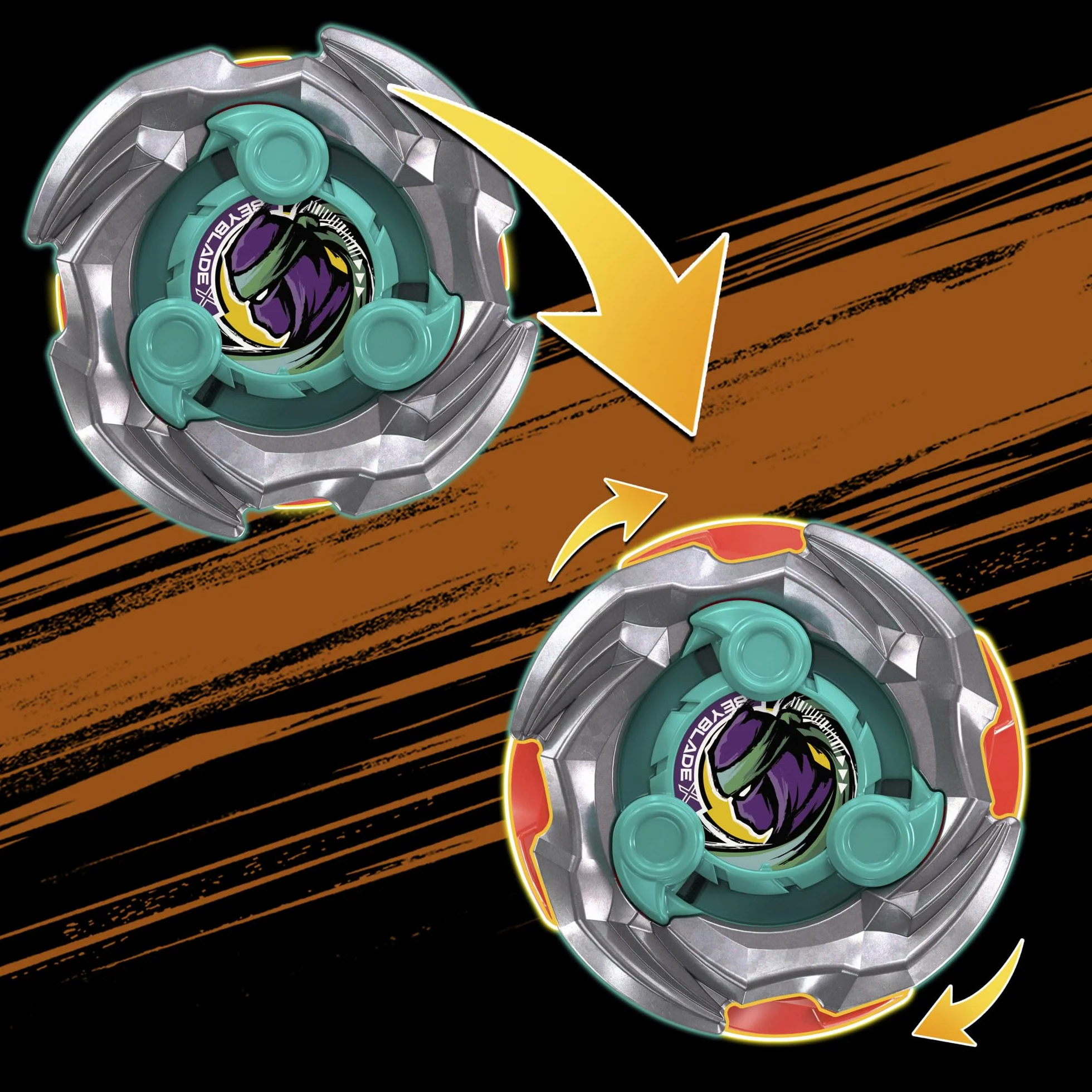 Beyblade X, Set de Batalla Sneak Attack con Arena Beystadium, 2 Tops Takara Tomy de rotación Derecha, 2 lanzadores, A Partir de 8 años