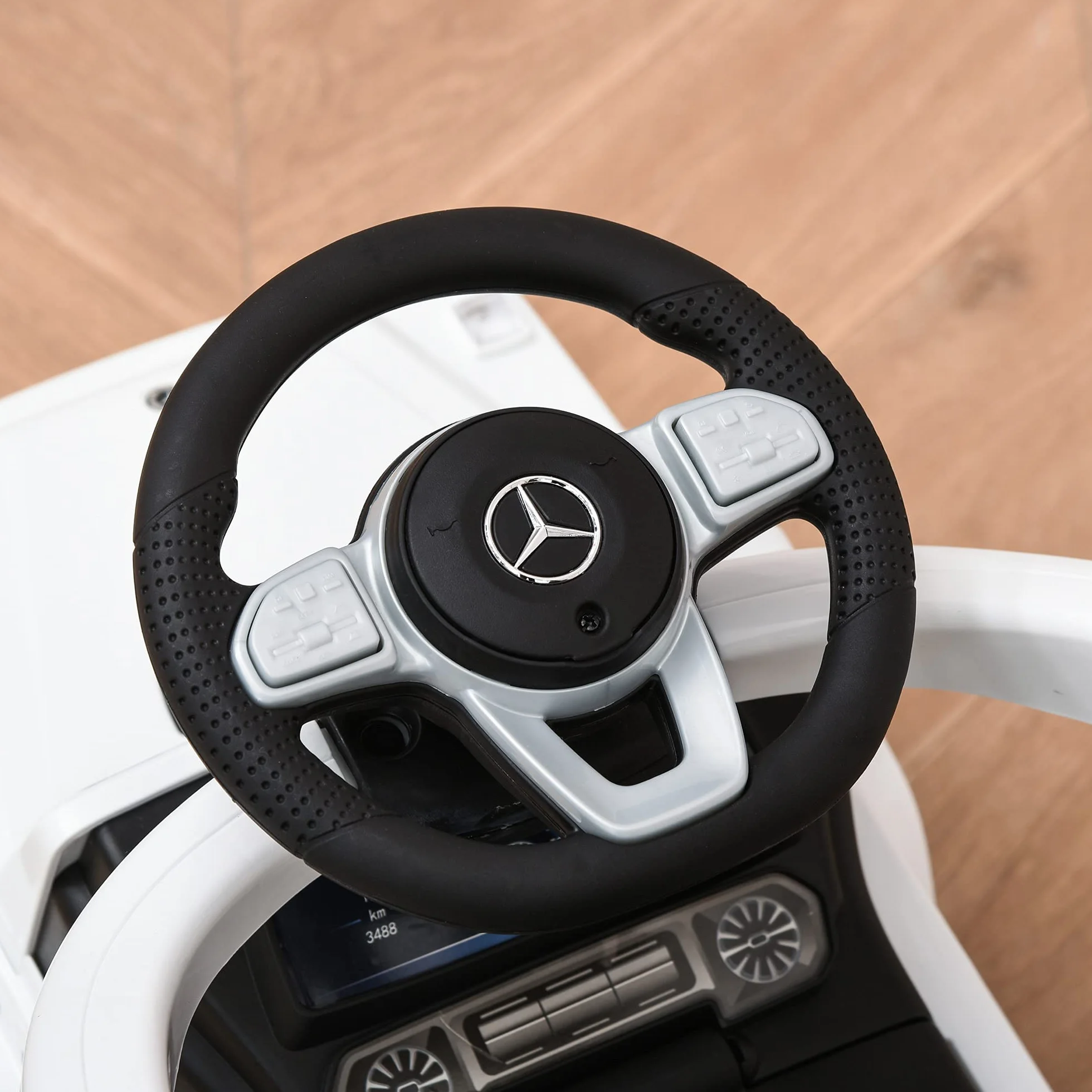 HOMCOM Correpasillos para Niños con Licencia Mercedes G350 Coche Correpasillos para Niños de 1-3 Años con Bocina Capota Extraíble y Barandilla Carga 25 kg 85,5x40,5x95 cm Blanco