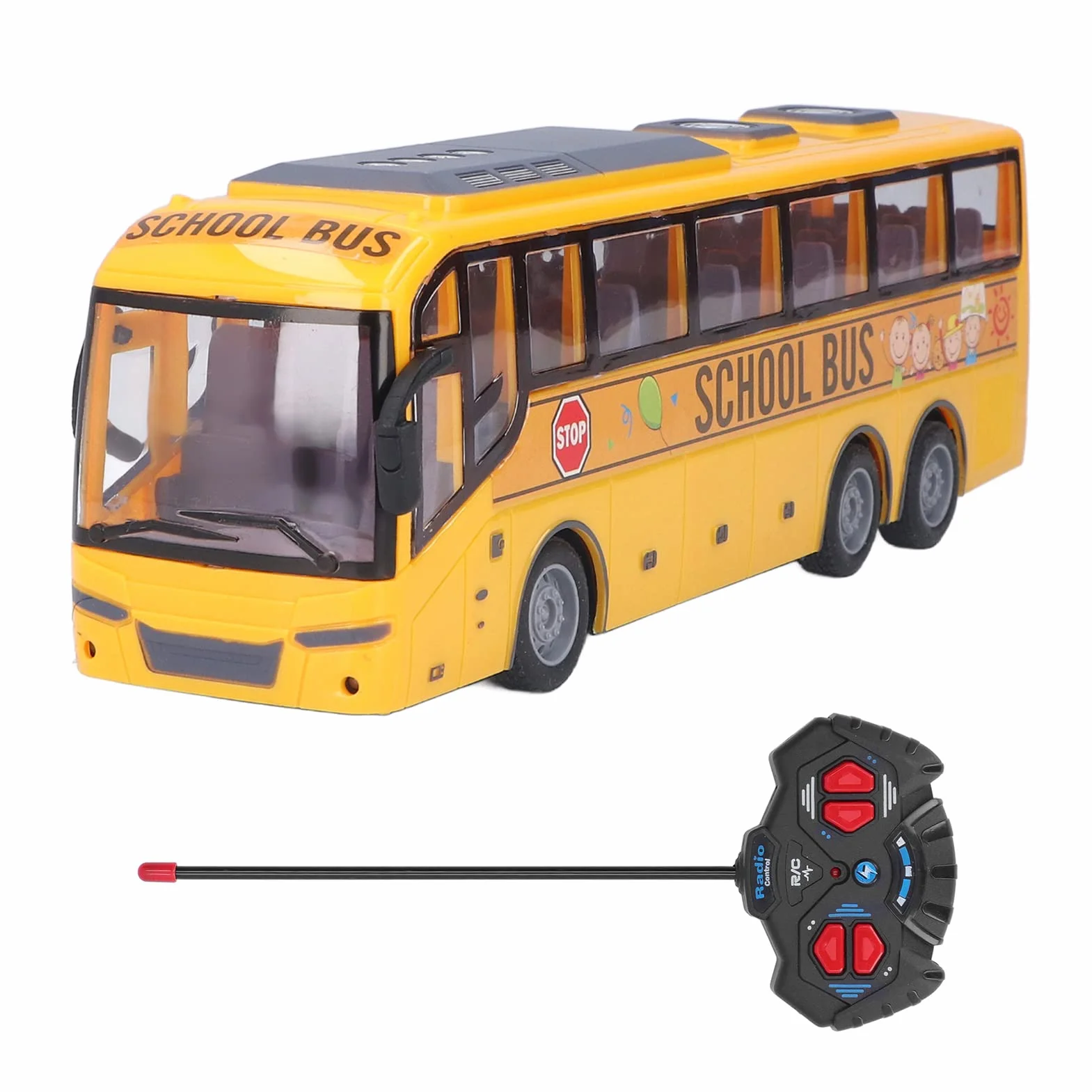 Dilwe Juguete de AutobúS Escolar RC, AutobúS de Control Remoto de SimulacióN para niñOs con Regalo de CumpleañOs de Juguete de VehíCulo ElectróNico Ligero