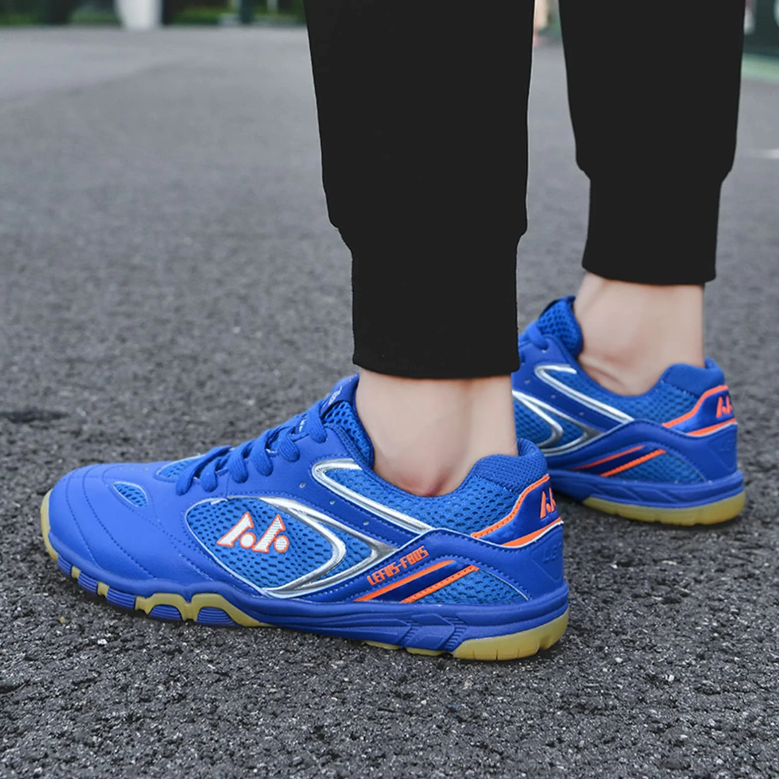 Zapatos de Tenis de Mesa para Hombres y Mujeres Ligeros Transpirables Azul 45 EU