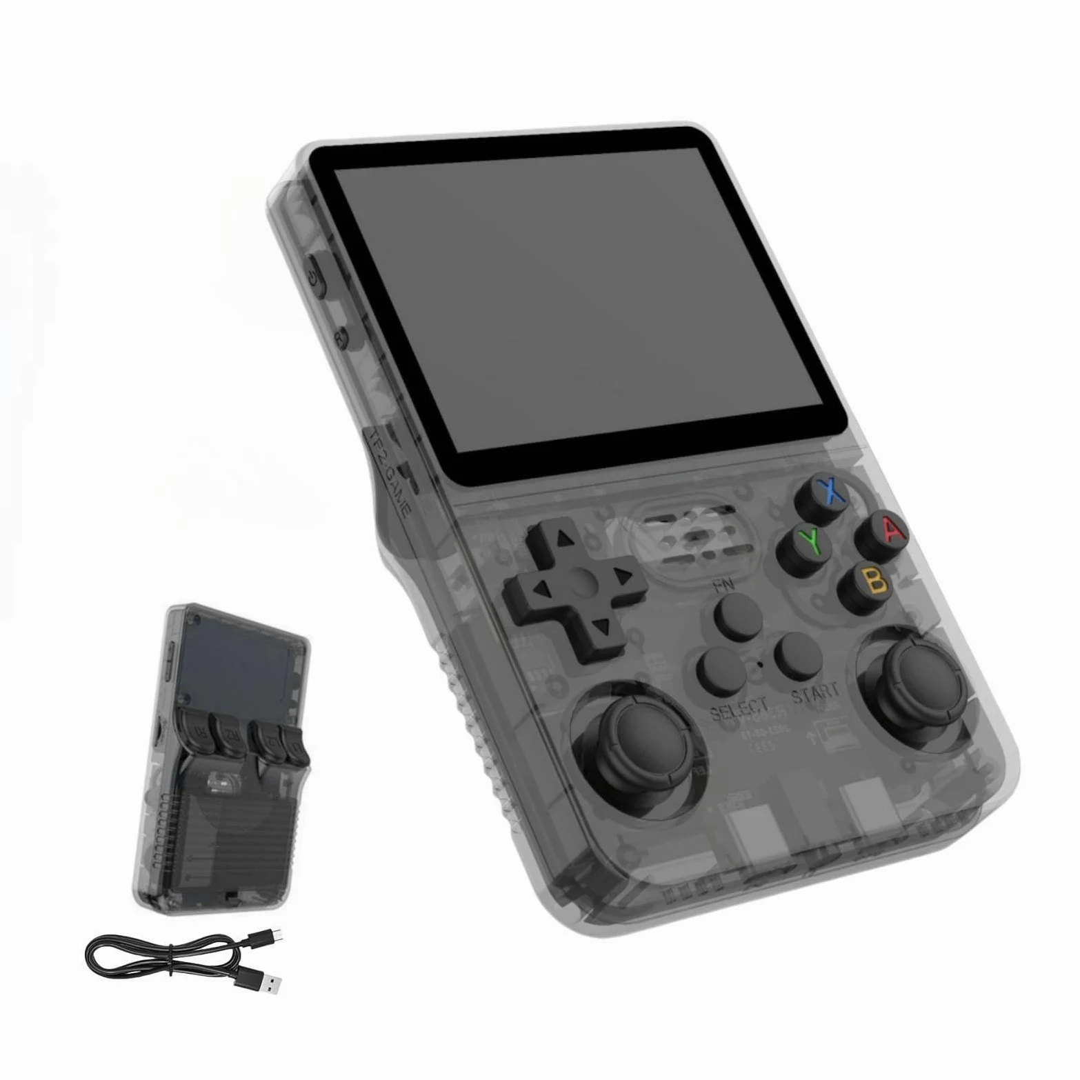 Portable Retro Handheld Game Console, 3.5inch IPS Screen, 10+ Mainstream Emulator, 64G TF Card, 15000+ Classic Games, 3500mAH Battery (64G Gray)