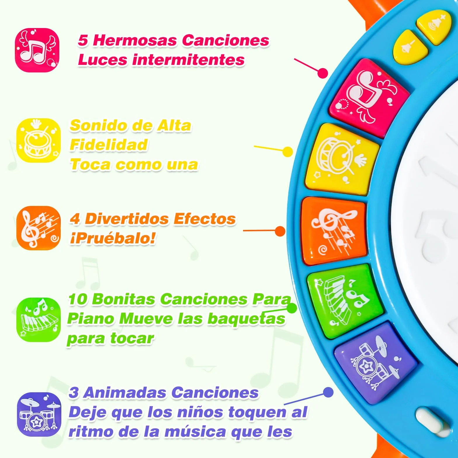 Juguetes Niños 1 Año - Bateria Ideas Regalo Niño 1 2 Año Tambor Infantil Instrumentos Musicales Juguetes Bebe 1 2 Años Ideas Regalo 1 Año Niños Niñas