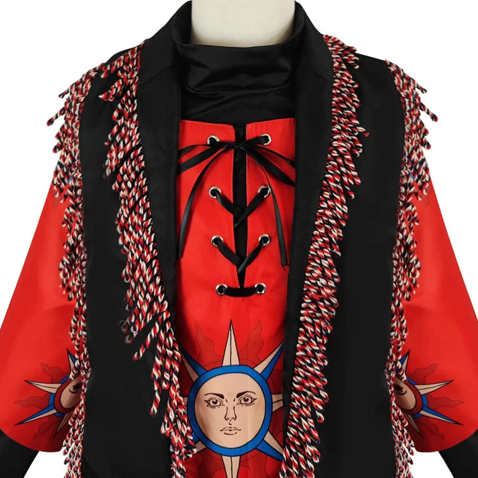 Dani Dennison - Disfraz de bruja para niños y adultos, vestido de falda roja, conjunto completo con bufanda para Halloween, Cosplay