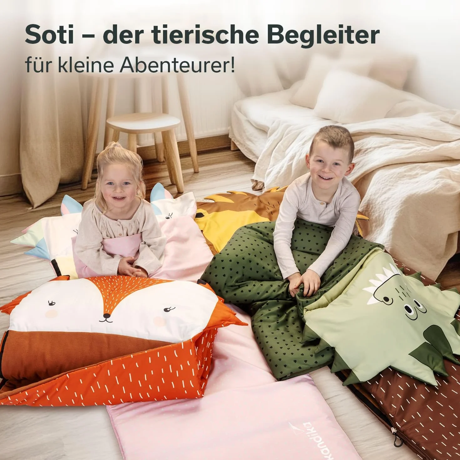 Skandika Saco de Dormir Infantil Soti | hasta 150 cm, de algodón, Lavable a máquina, Saco de Dormir para niños