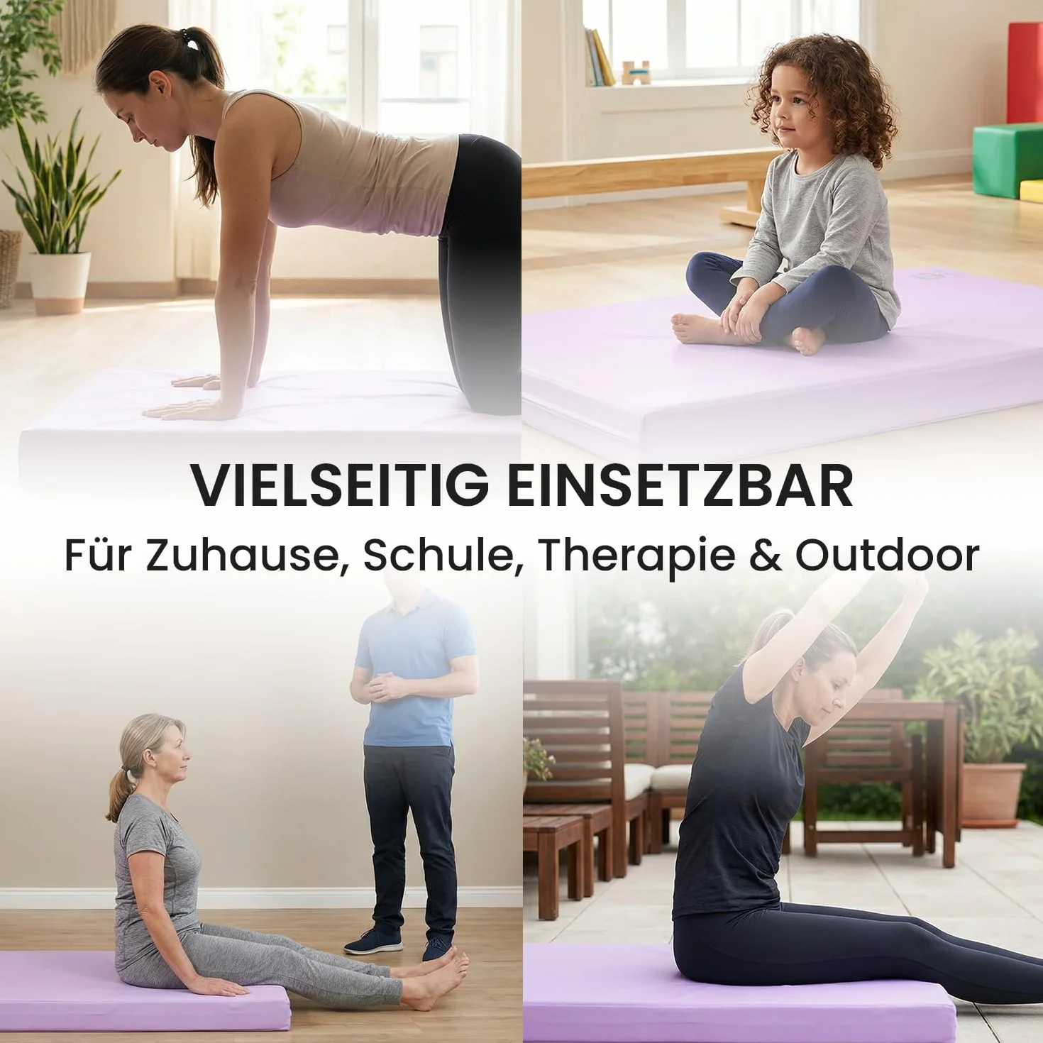Jeflex Colchoneta Gimnasia 100 x 70 x 8 cm Esterilla Yoga Multifuncional