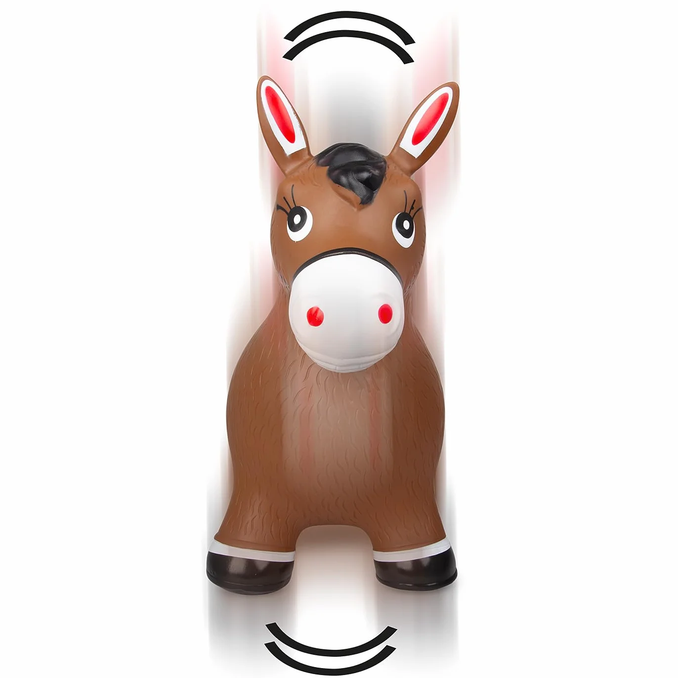 Jamara 460597 - Animal Saltarín Caballo Marrón con Bomba – Peso hasta a 50 kg, Orejas como Soporte, Resistente, Promueve el Sentido del Equilibrio, Simple de Limpiar