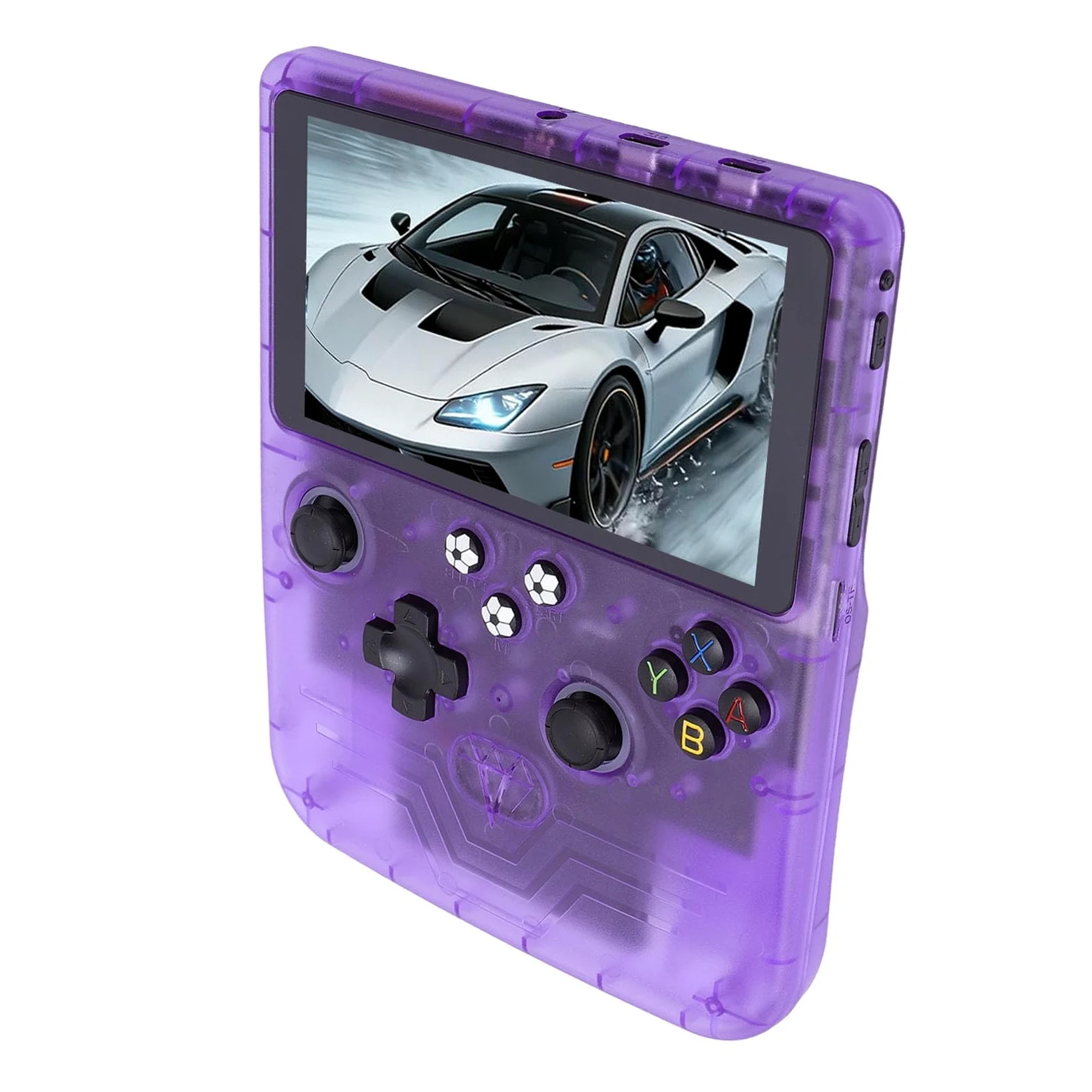de Juegos Retro Portátil | Consola con Pantalla HD de 6 Pulgadas con Juegos Precargados de 128 GB y Batería de 6000 MAh (Púrpura translúcido)