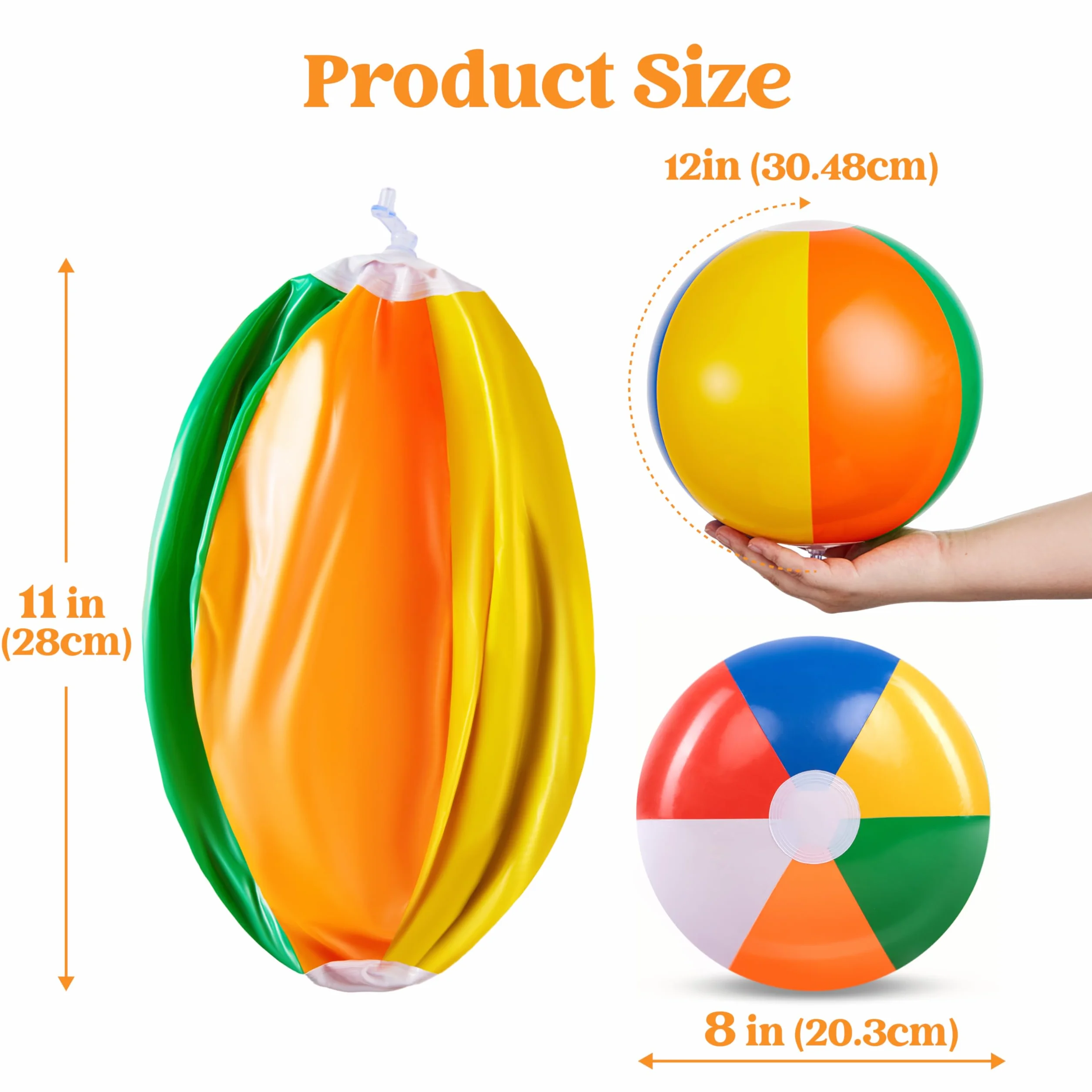 JOYIN 20cm Pelota de Playa ;Pelota Hinchable Juguetes inflables Pelota de Playa en Colores de Verano