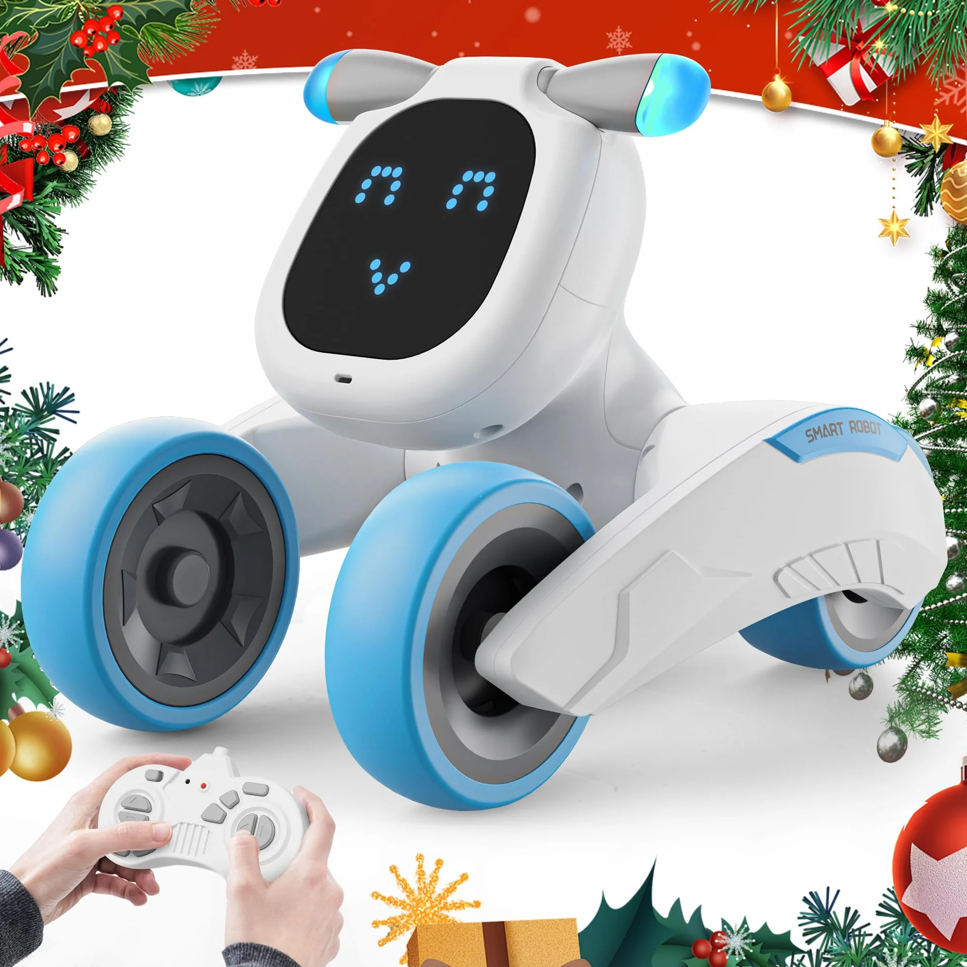 Robot Juguete, Robot Teledirigido para Niños con Expresión LED, Programable, Control por Voz (Solo en inglés), Interactivo Inteligente, Regalo para Niños y Niñas 3 4 5 6 7 8 9 10 11 12 Años