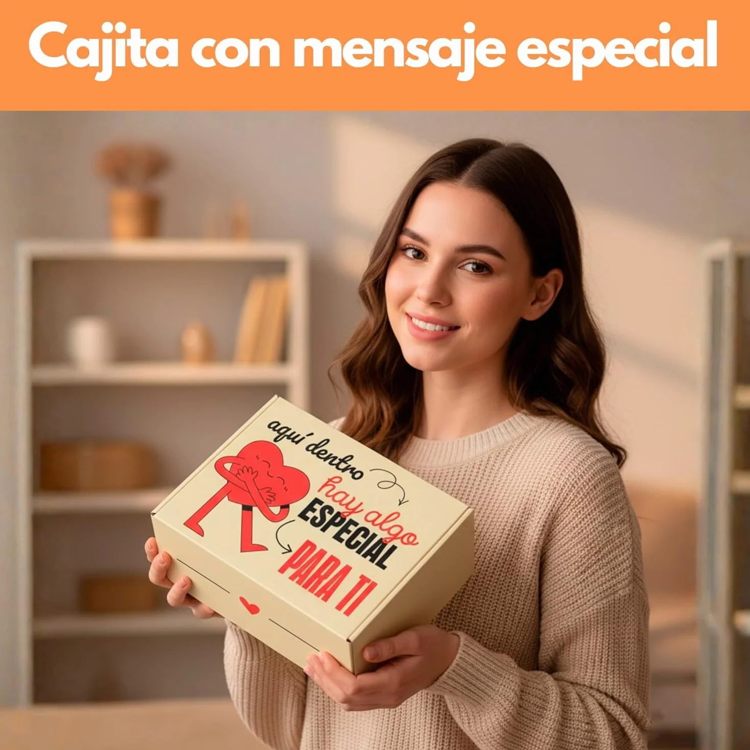 Peluche Personalizado con Foto en Cajita Decorada Regalo para Mujer y Hombre MARRÓN