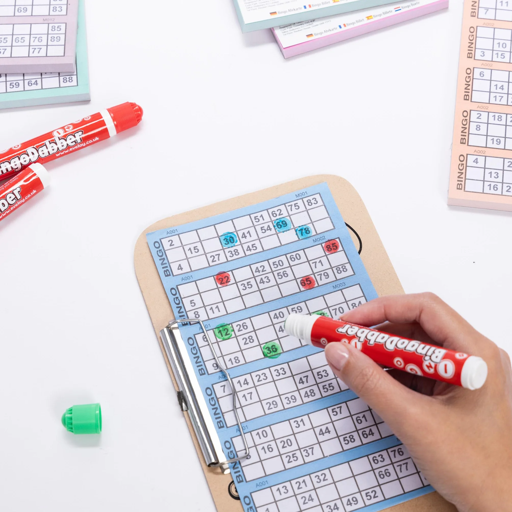 evelay Bingo Dabbers - Rotuladores de colores mixtos para juegos de boletos de bingo (paquete de 12)