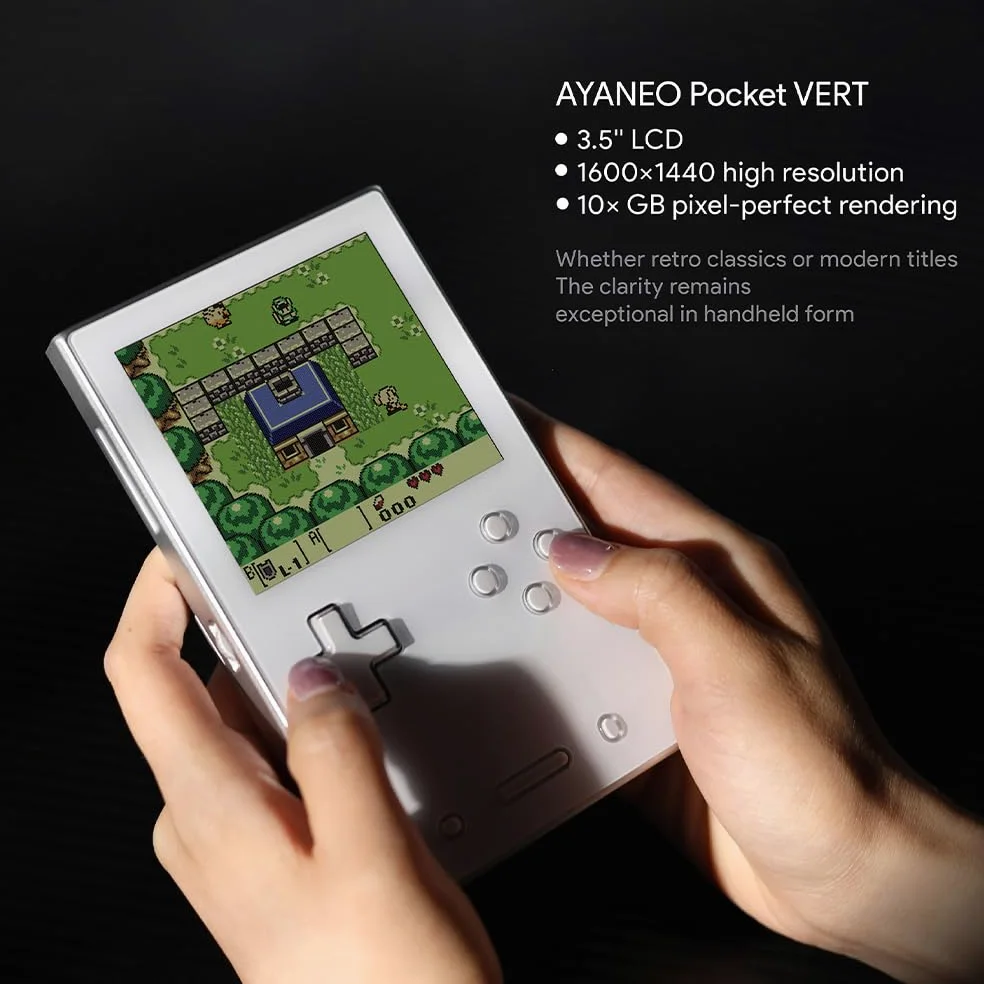 AYANEO Pocket Vert: Consola portátil Vertical para Juegos Retro con Snapdragon 8+ Gen 1, Pantalla de 3,5 Pulgadas y 615 ppi, y Carcasa de Aluminio mecanizado por CNC (Negro Medianoche, 12GB+256GB)