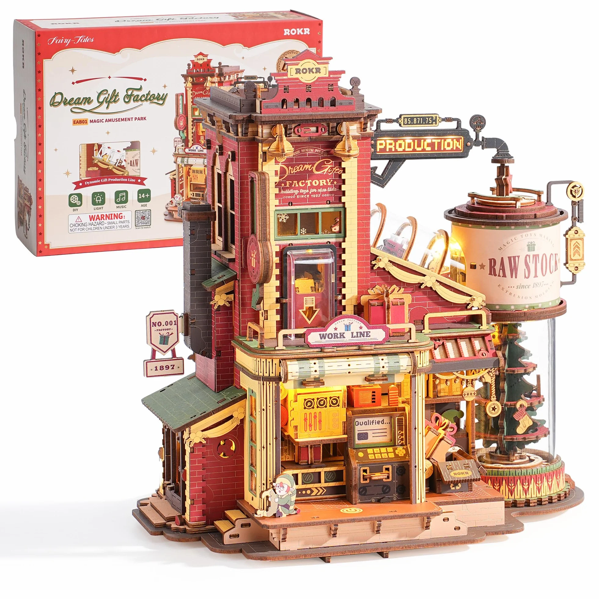 ROKR - Kits de construcción de madera 3D para adultos, rompecabezas mecánicos 3D de madera Regalo de ensueño de la fábrica, kits de modelo musical para adultos para construir, regalo de ensueño de la