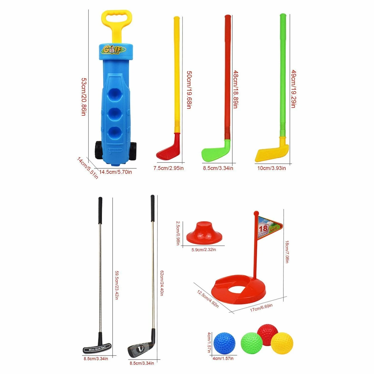 Juego de Golf para niños pequeños | Juego de Juguetes de Golf portátil para niños - de Juguetes de interacción Entre Padres e Hijos para pequeños, para césped, jardín, Patio