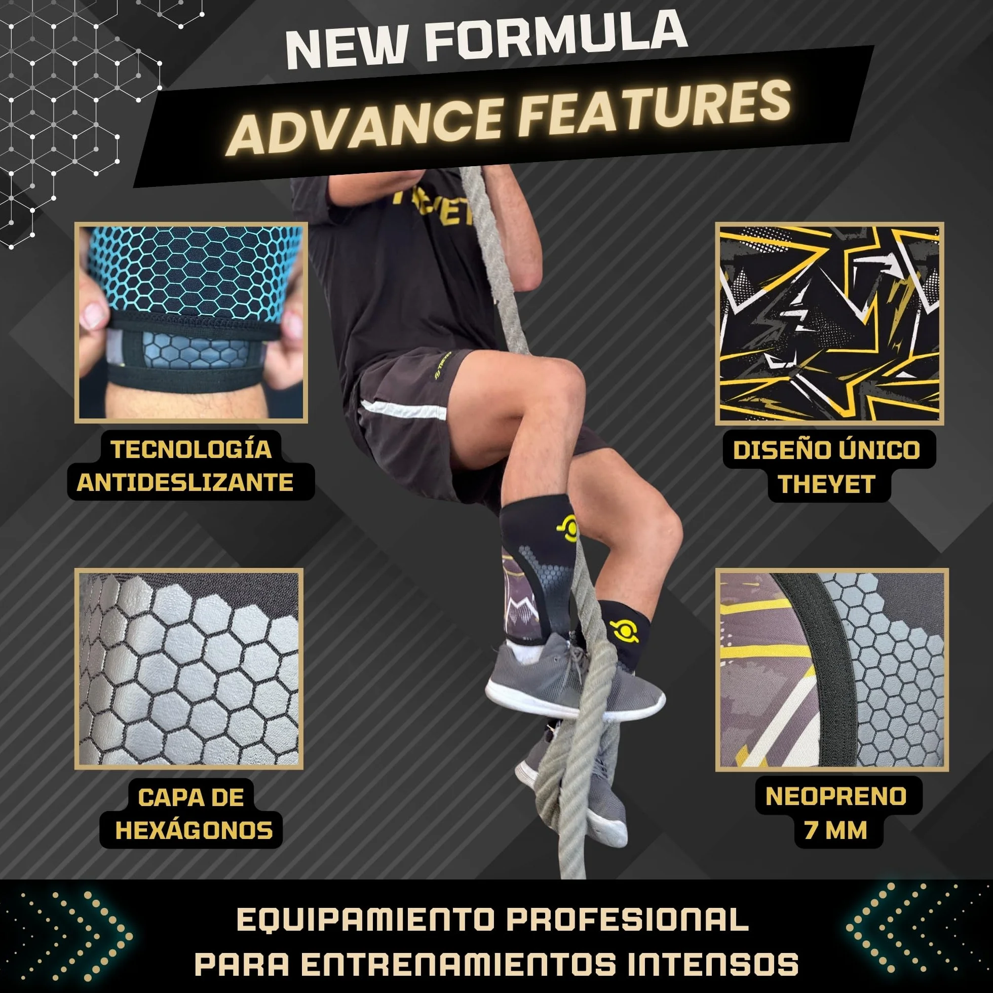Theyet Rodilleras CrossFit Neopreno 7mm Pack 2 Soporte Ajustable Mujer Hombre Gimnasio Powerlifting