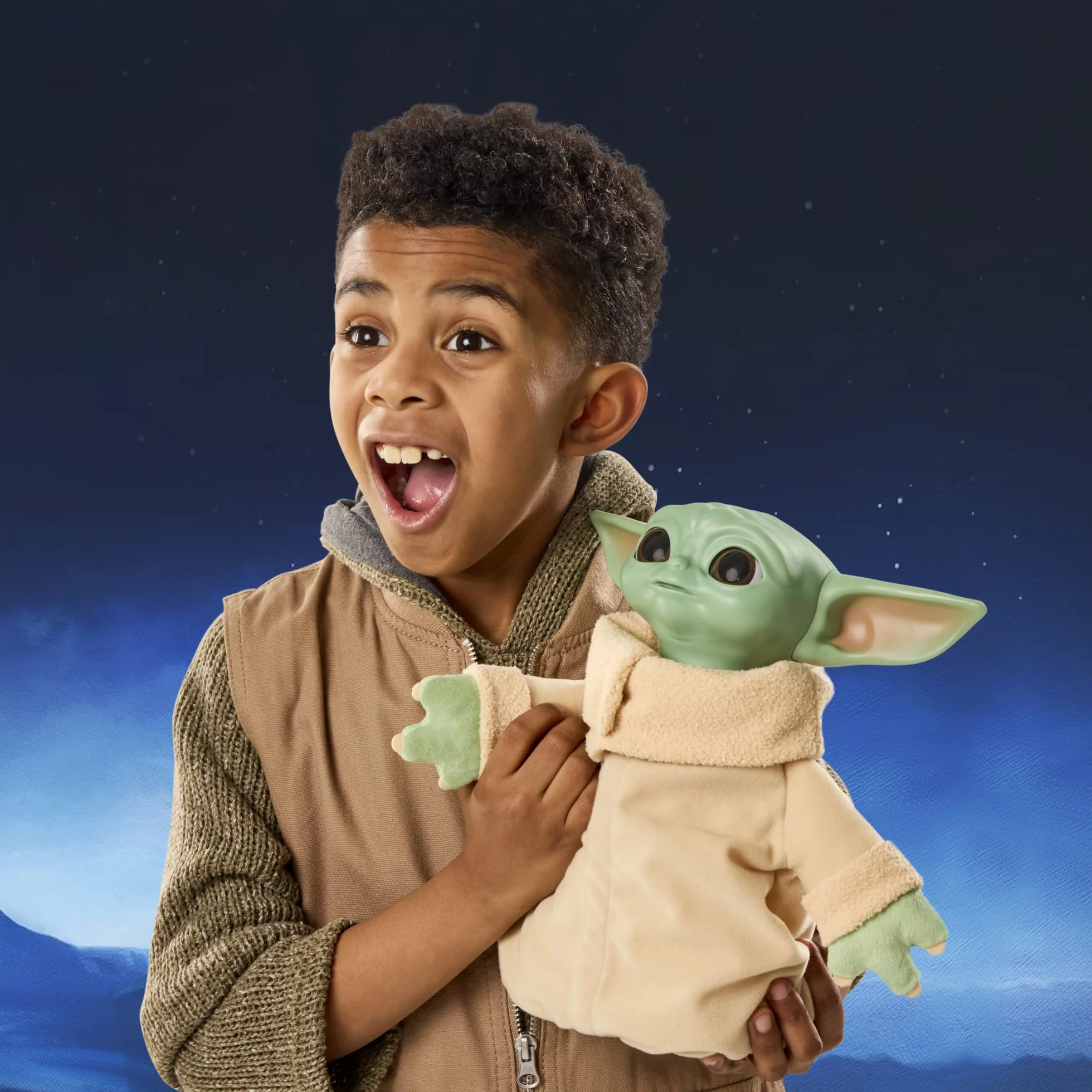 Star Wars, Grogu Compañero de acción, Peluche animatrónico Interactivo de 25 cm, The Mandalorian & Grogu, Juguetes para niños y niñas a Partir de 4 años