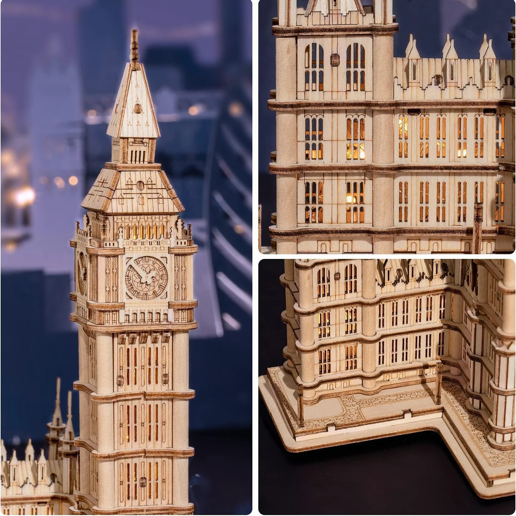 RoWood Puzzle 3D Madera Gran Ben, Maquetas para Construir Adultos y Niños, Edificios