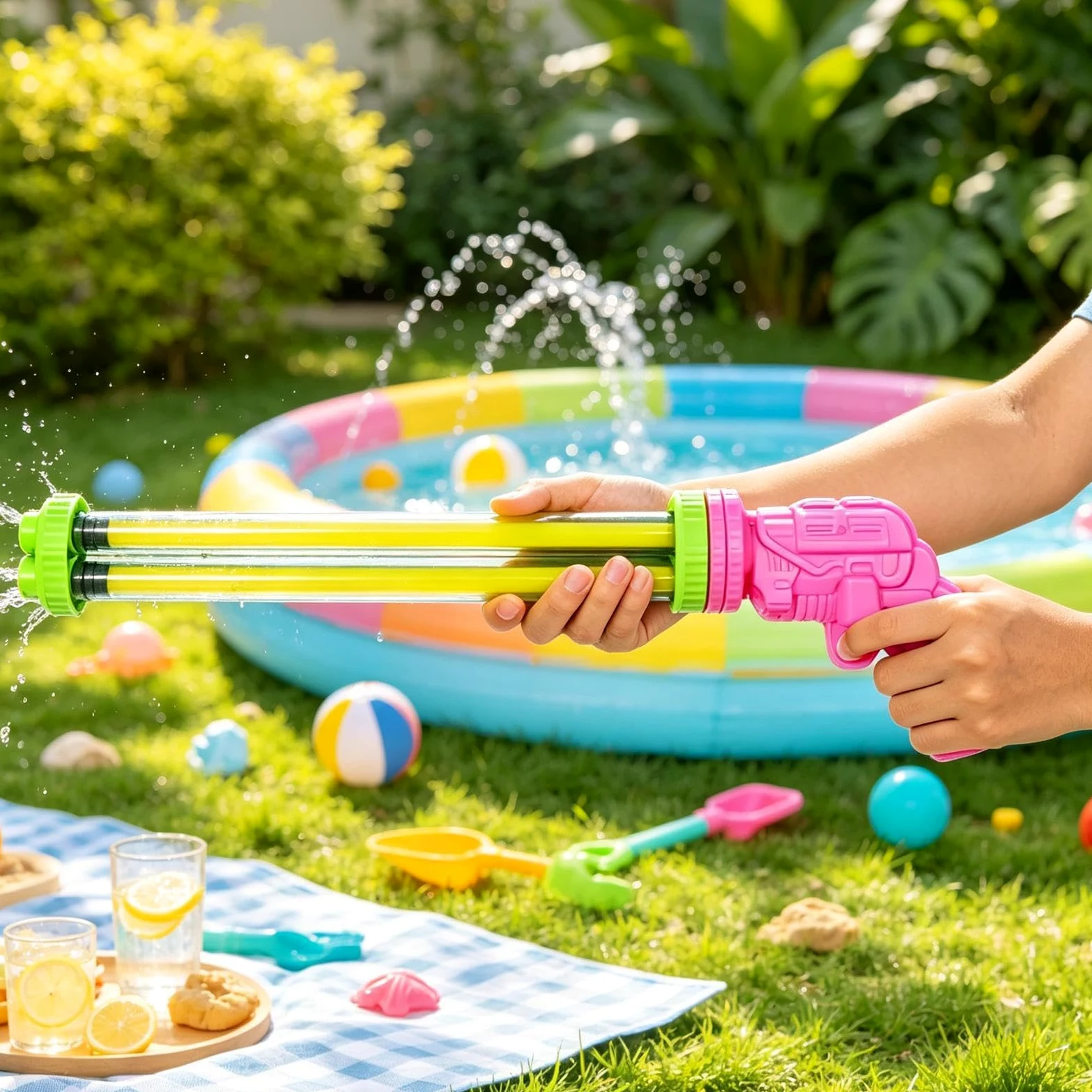 Juguete Lanzagua Infantil Juguete Veraniego Exterior Multitubo Extraíble | Juguetes Combate Acuático Infantiles Niños Adultos Cumpleaños Parque Camping Jardín Césped Patio Trasero Reuniones