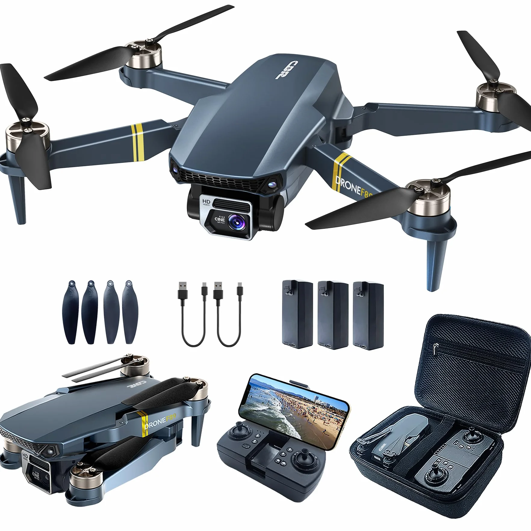 Dron con Cámara 4K HD, 84 Min de Vuelo (3 Baterías), Alcance de 800 m, Seguimiento Automático, Motor Brushless y Hover Automático – Ideal para Principiantes y Adultos