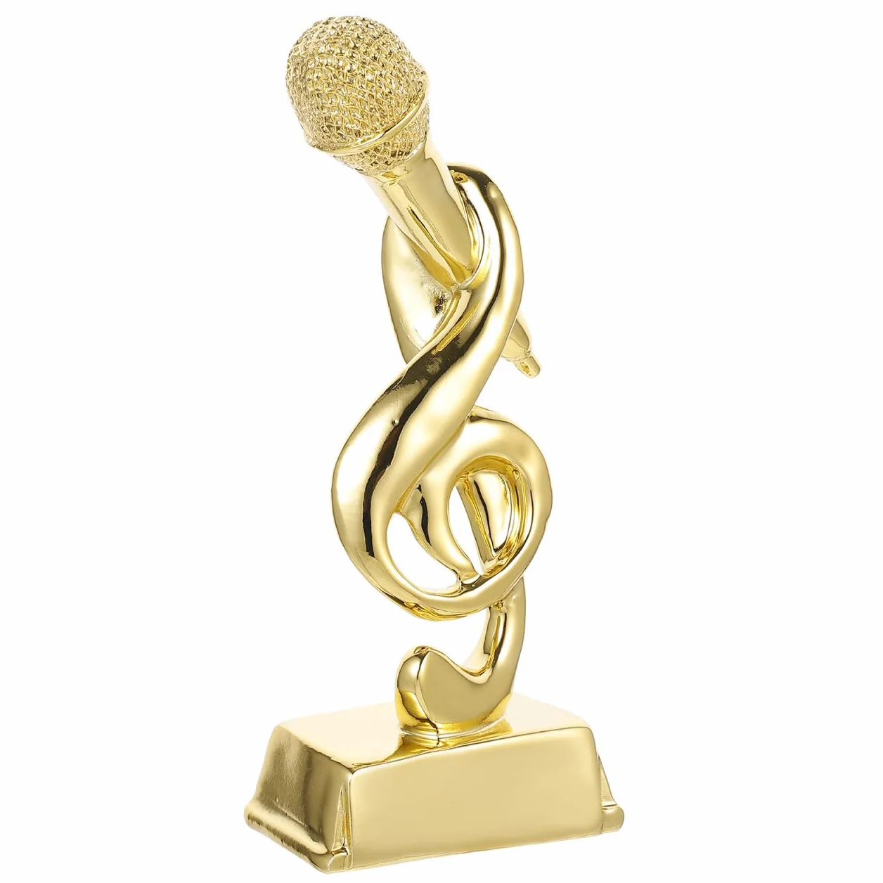 Toddmomy Trofeo De Concurso De Canto Micrófono Dorado Trofeos De Música para Niños