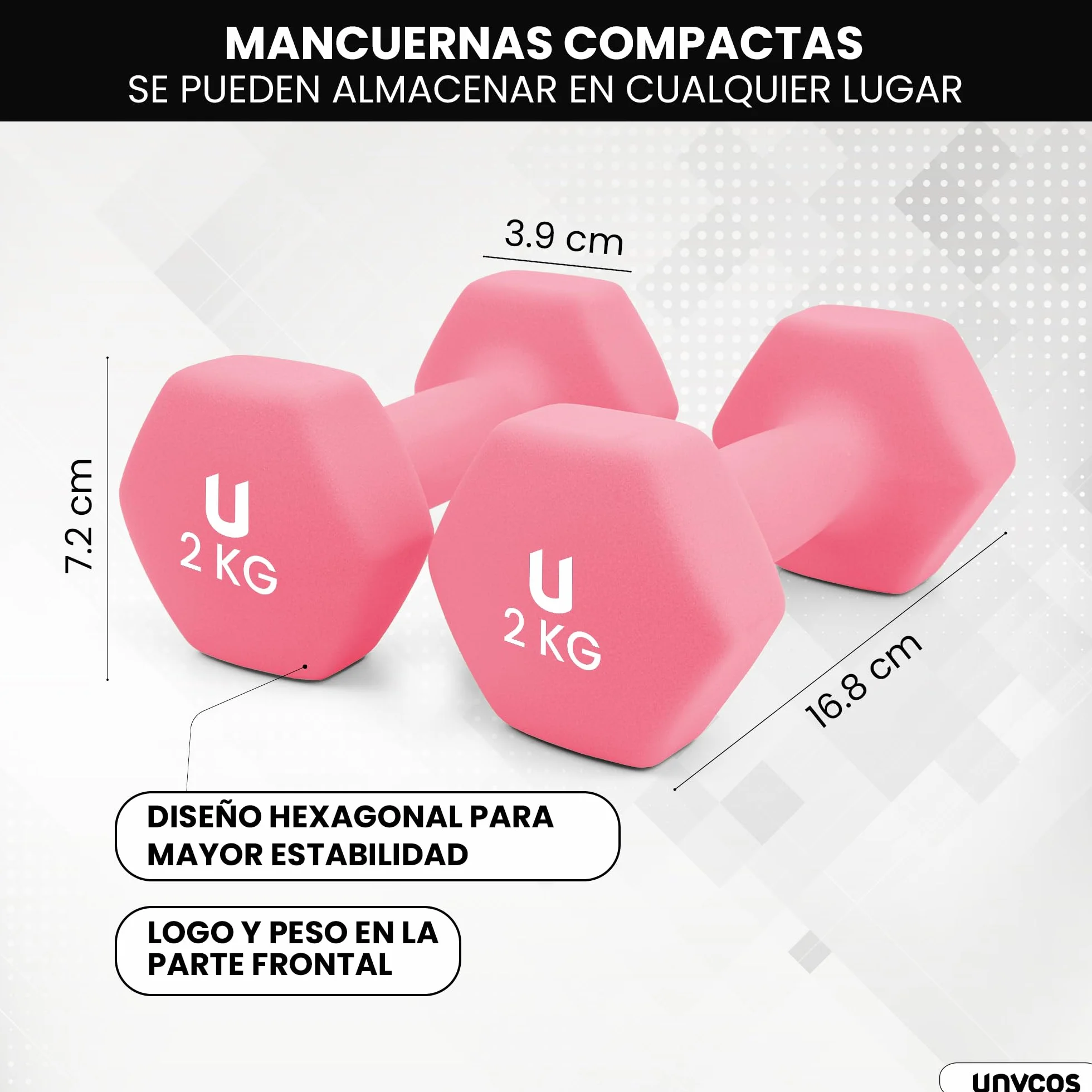 Pesas y Mancuernas Antideslizantes de Hierro y Neopreno 1-10 kg Suaves al Tacto Ergonómicas Anti-Rodadura para Gimnasio en Casa