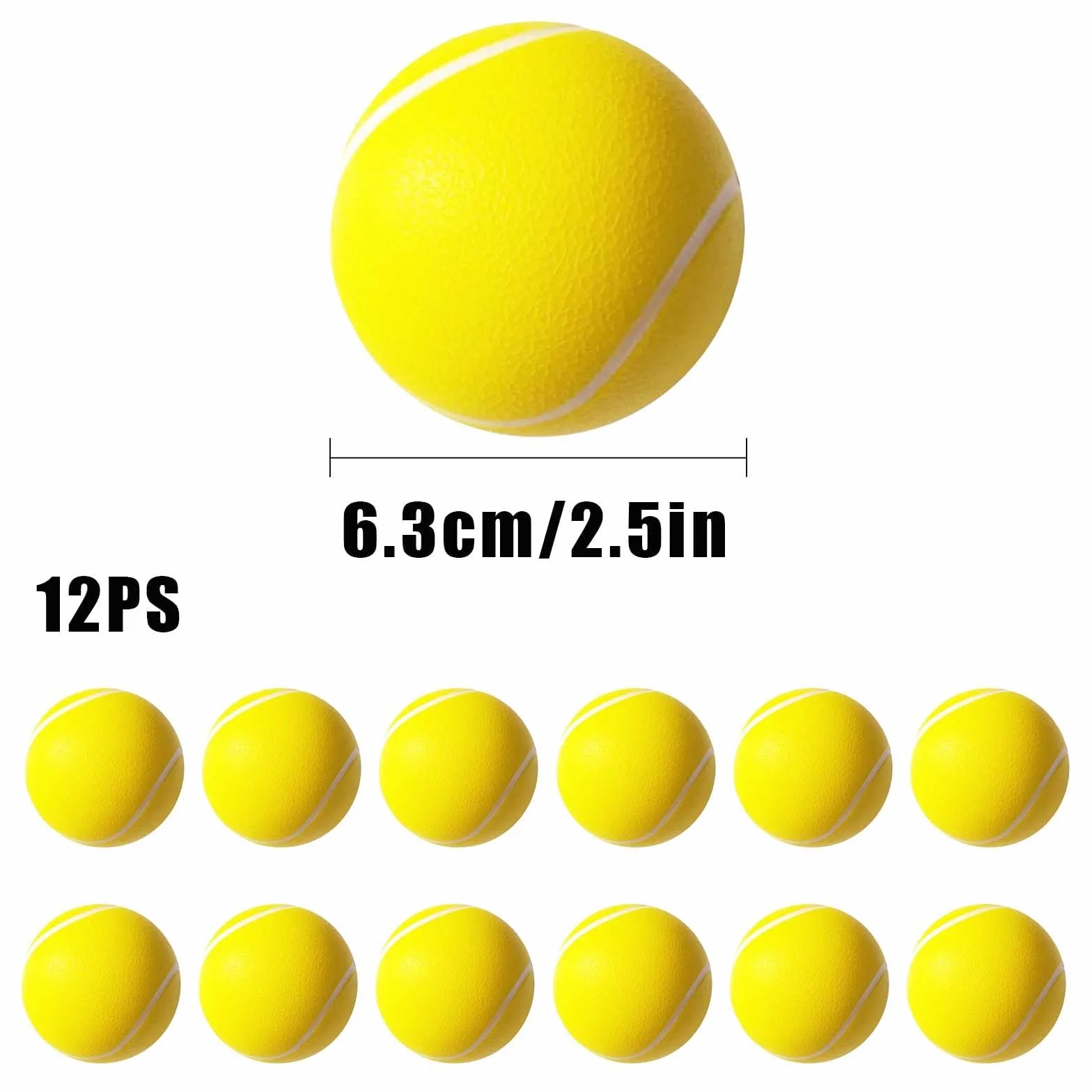 Pelotas Deportivas de Espuma 12 Piezas, Bolas Tenis Espuma Inflables
