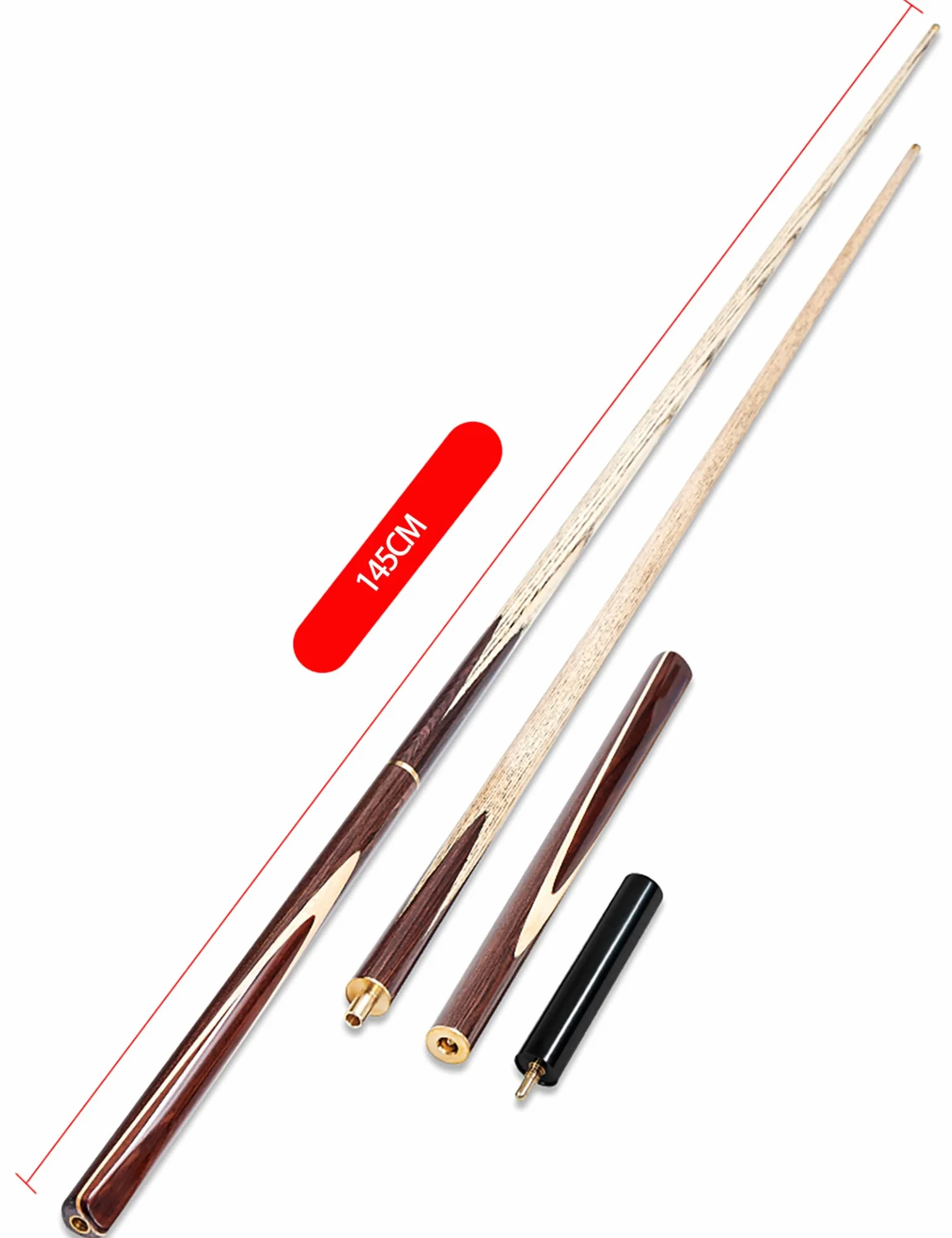 Billar Pool Cue de 57 in 18 Oz 3/4 Madera de Fresno 9mm Hecho a Mano con Varilla de Extensión