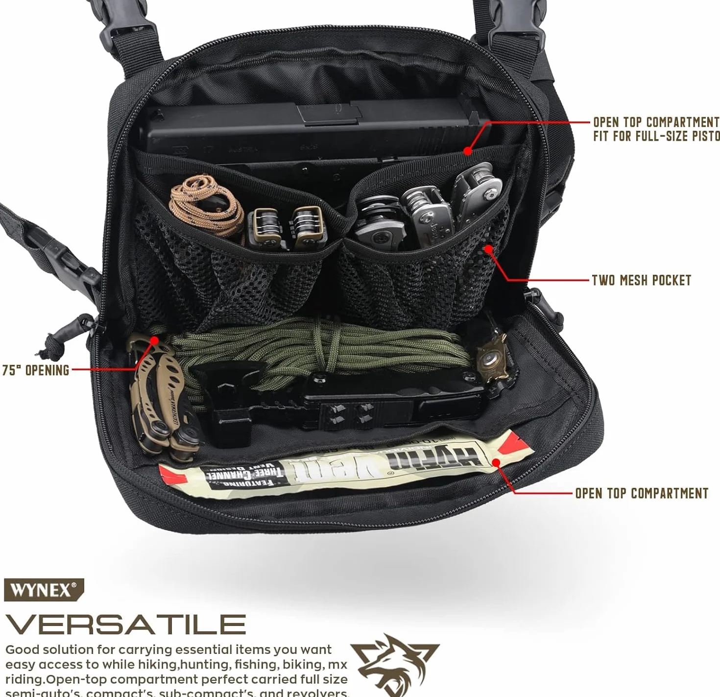 WYNEX Táctica Pecho Rig Corte Láser Molle Pouch Utilidad Recon Kit