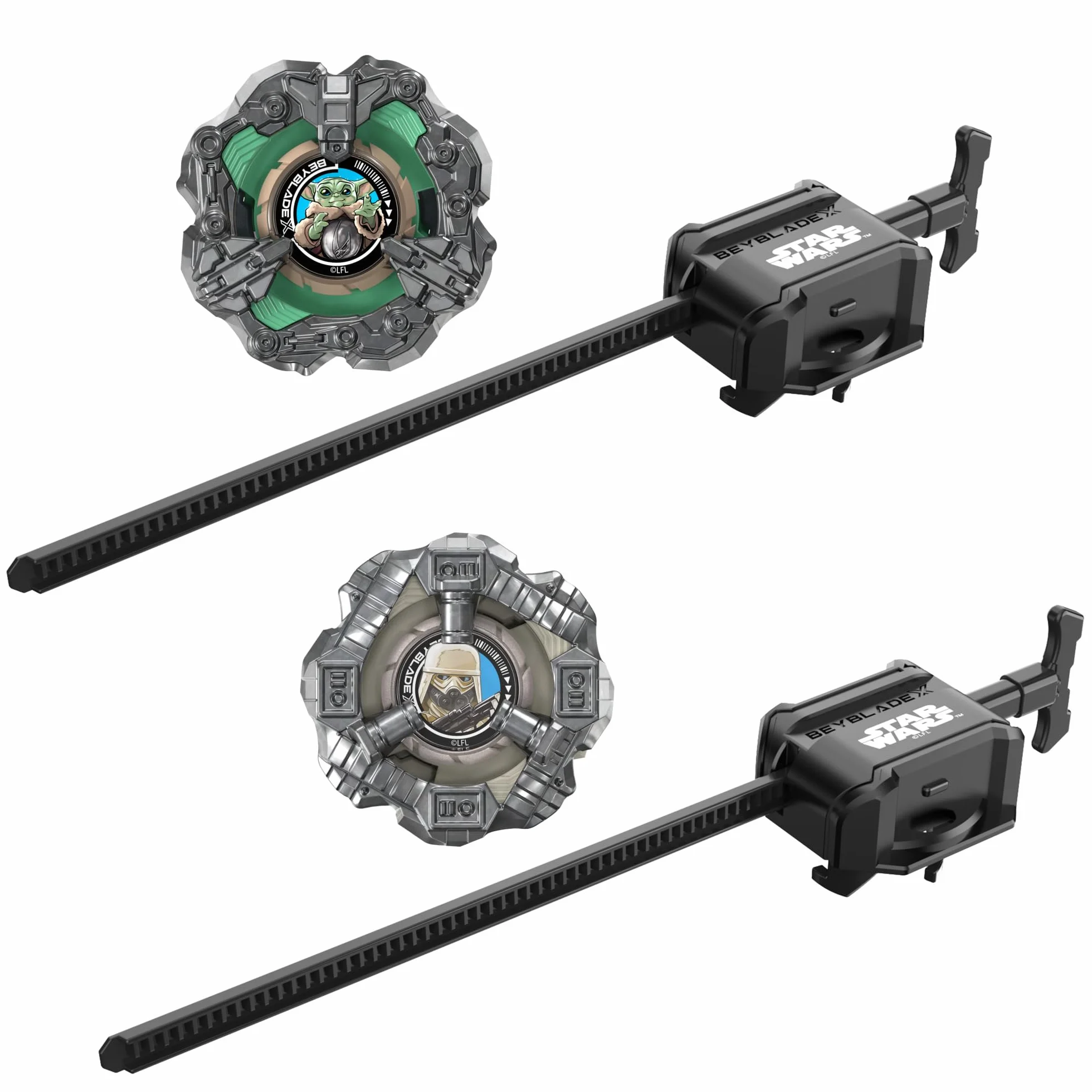Colaboración Beyblade X y Star Wars, Grogu vs. Snowtrooper, 2 Tops de Batalla Takara Tomy, 2 lanzadores, Juguetes Star Wars, A Partir de 8 años