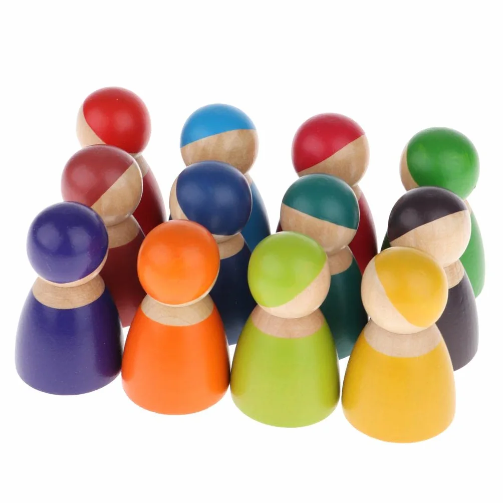 Madera, Muñecos de de Madera Coloreados
