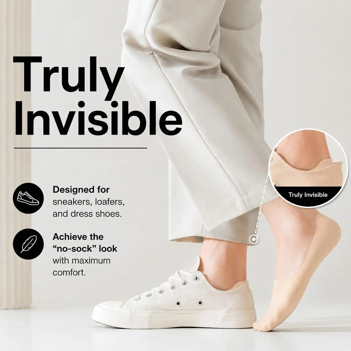 Caudblor Calcetines Deportivos Hombre Algodón Invisibles Resistente Negro Carne 40-47