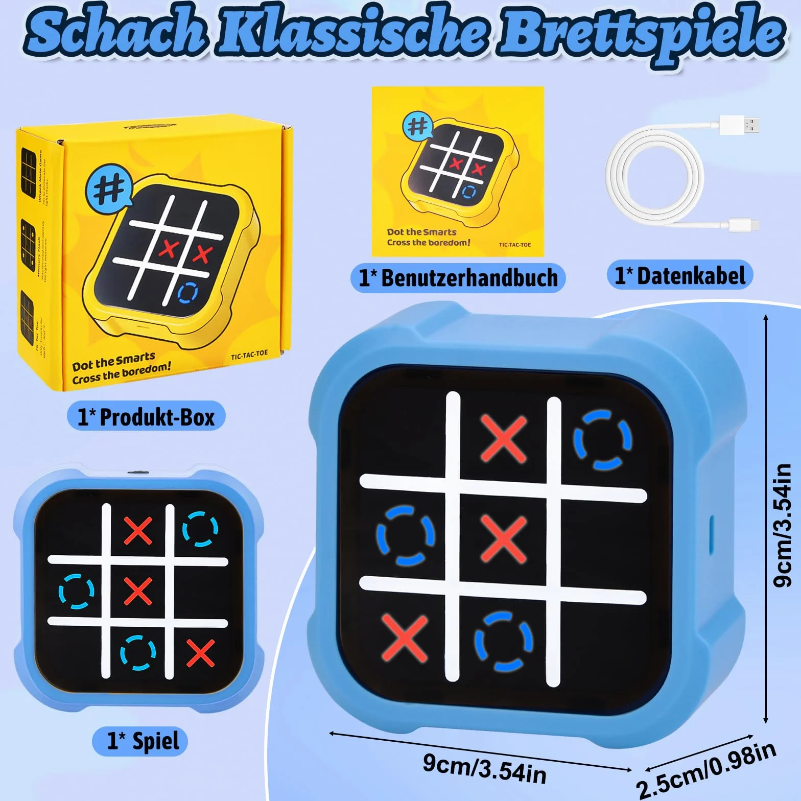 Tic Tac Toe Bolt 3 en 1 Juego de Viaje Portátil para Niños Educación Memoria