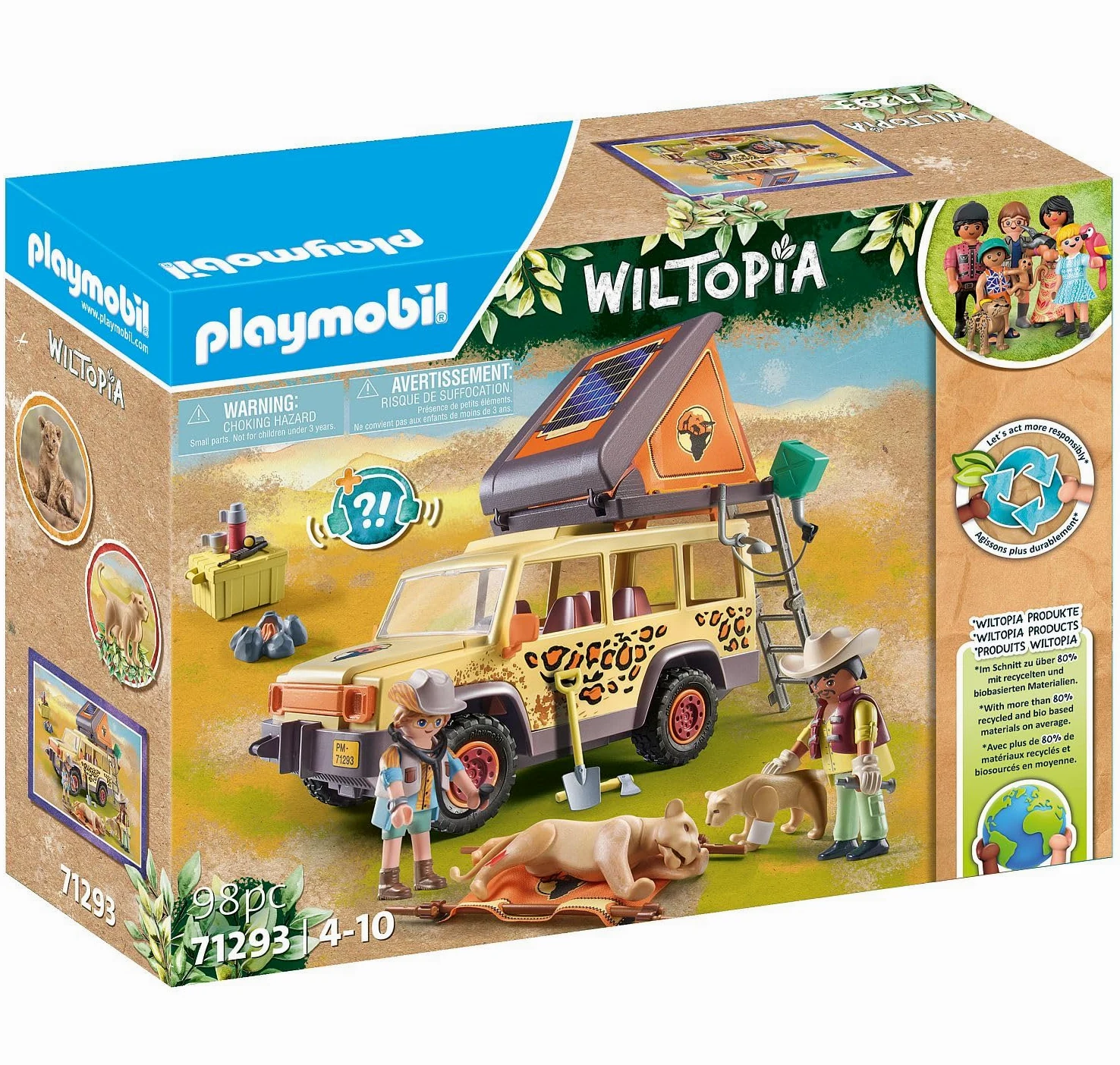 PLAYMOBIL Wiltopia Vehículo Todoterreno con Leones