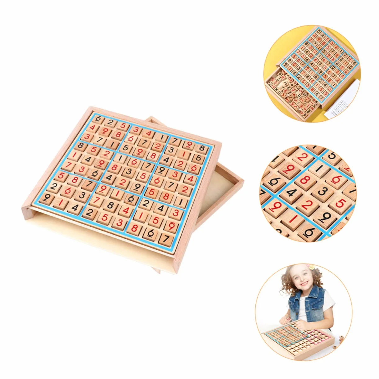 Genérico 1 Juego Sudoku De Madera Juegos Juguetes Educativos Juguete De Sudoku De Matemáticas De para De Educación Temprana Aritmético