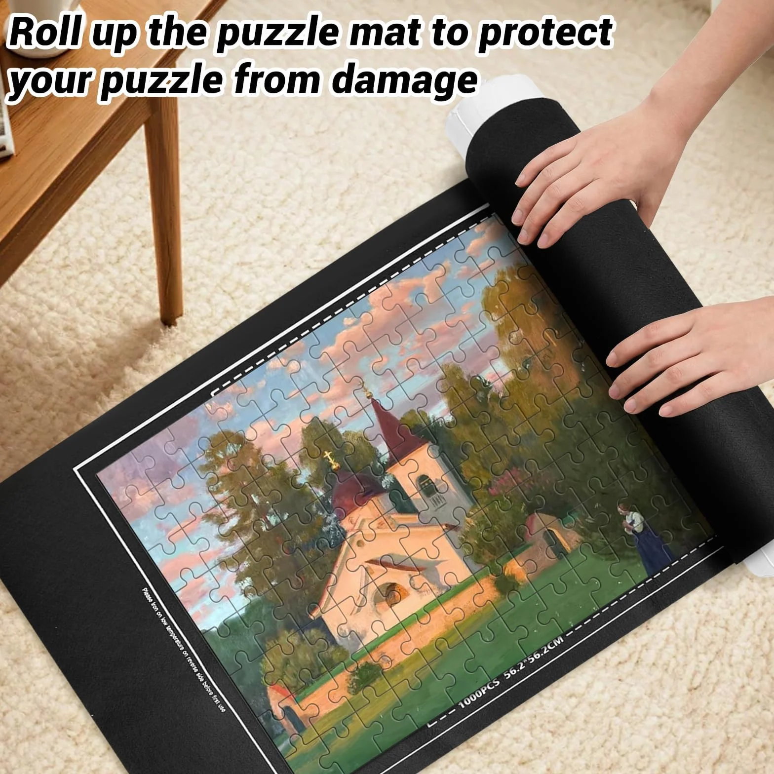 Zatixbu Tapete Puzzle 1500 Piezas, Portátil Alfombra Puzzle con Bomba Inflable, Antideslizante Puzzles Mat para Almacenar Rompecabezas