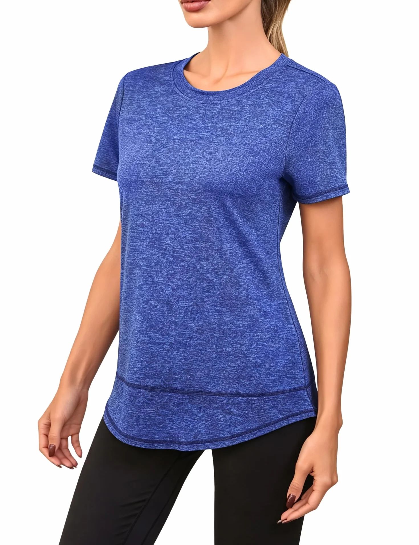 Camiseta Deportiva Mujer Slim Fit Manga Corta Secado Rápido Yoga Running