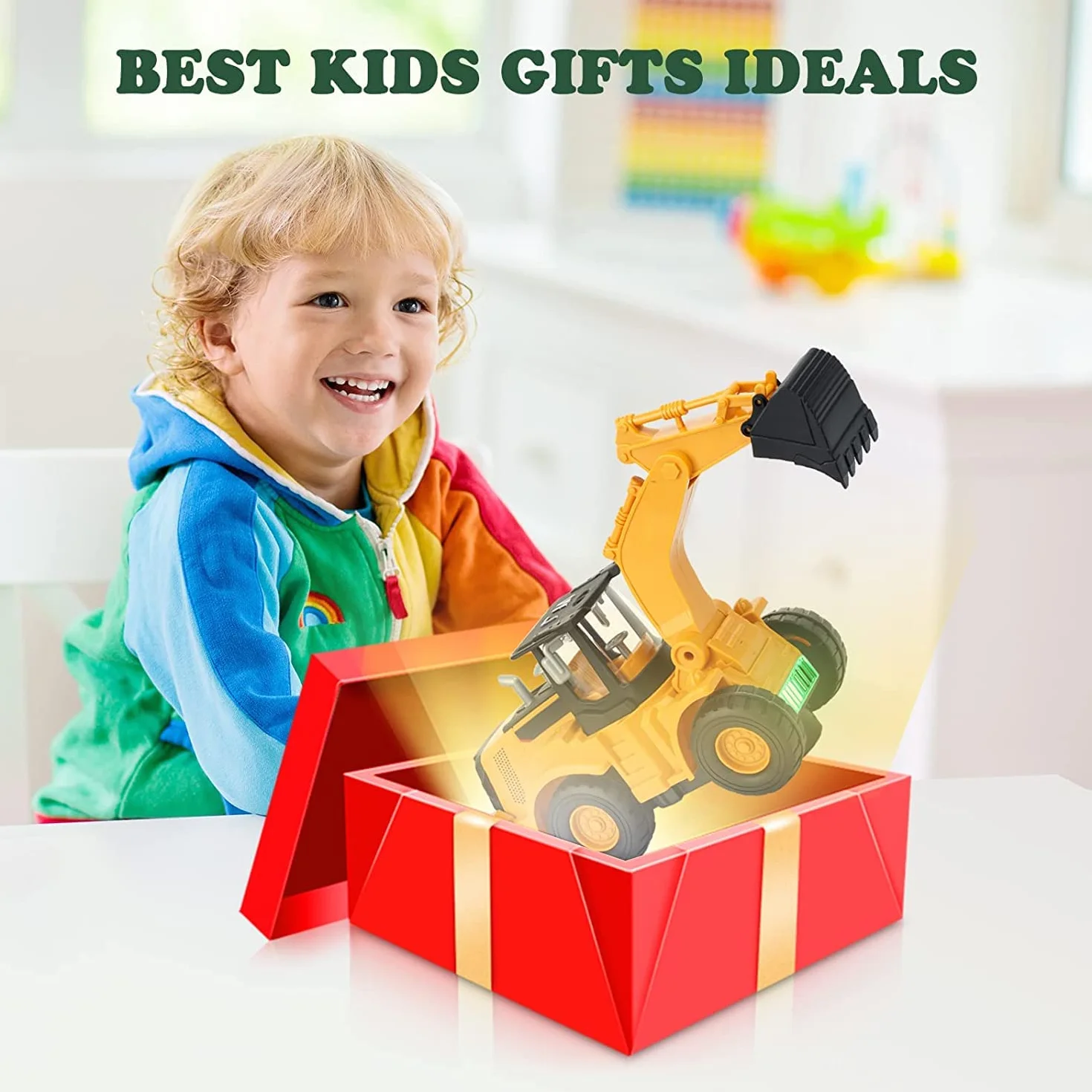 Kiztoys&1 Juguetes de Excavadora, Caminar automático con Sonido y luz vehículo vehículos de construcción, Excavadora de Juguetes para niños con Luces y música múltiple para niños 3 4 5 6 7 años