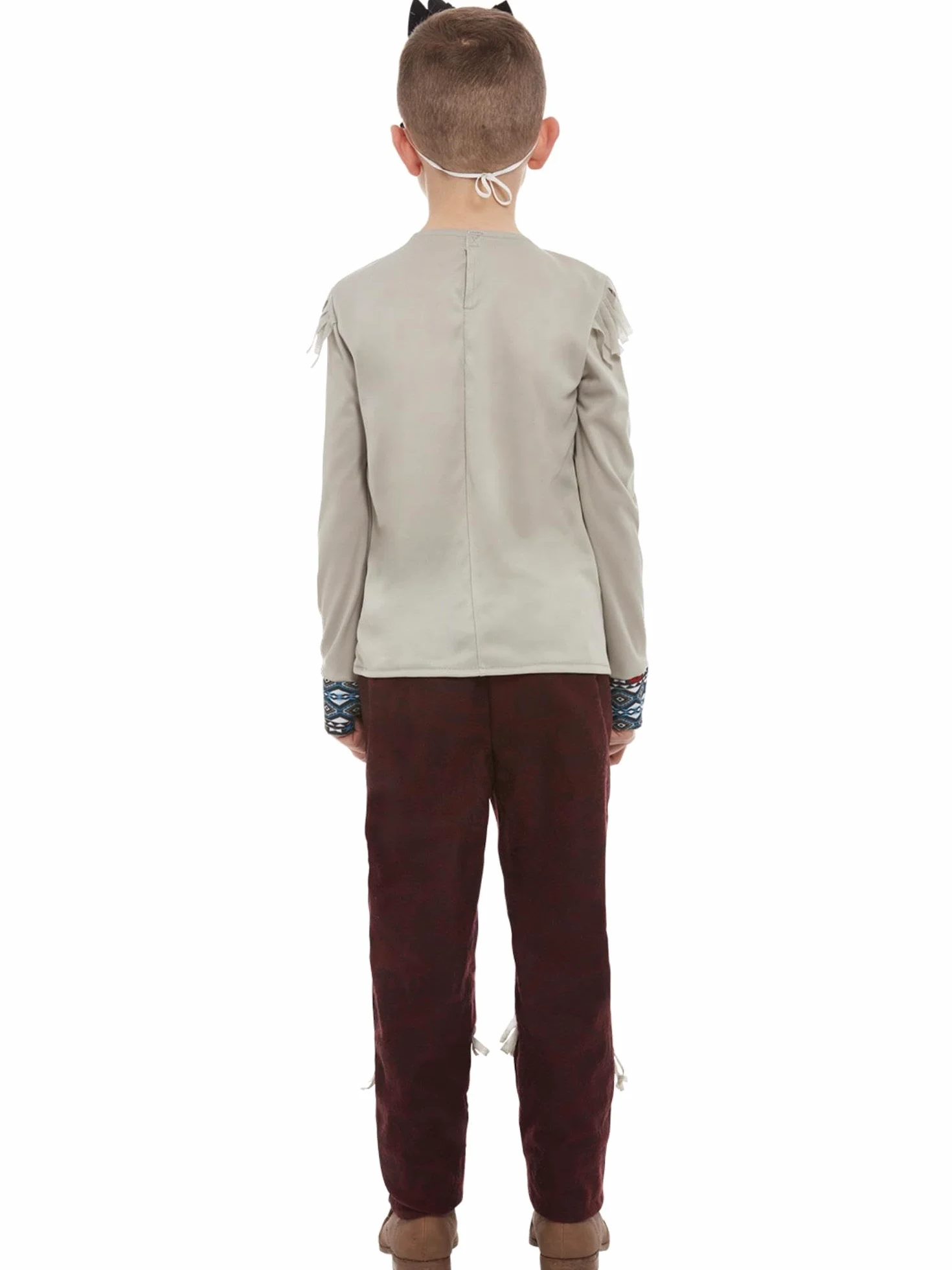 Smiffys Disfraz de indio oscuro, Gris, Parte superior, pantalones y sombrero Halloween, Carnaval