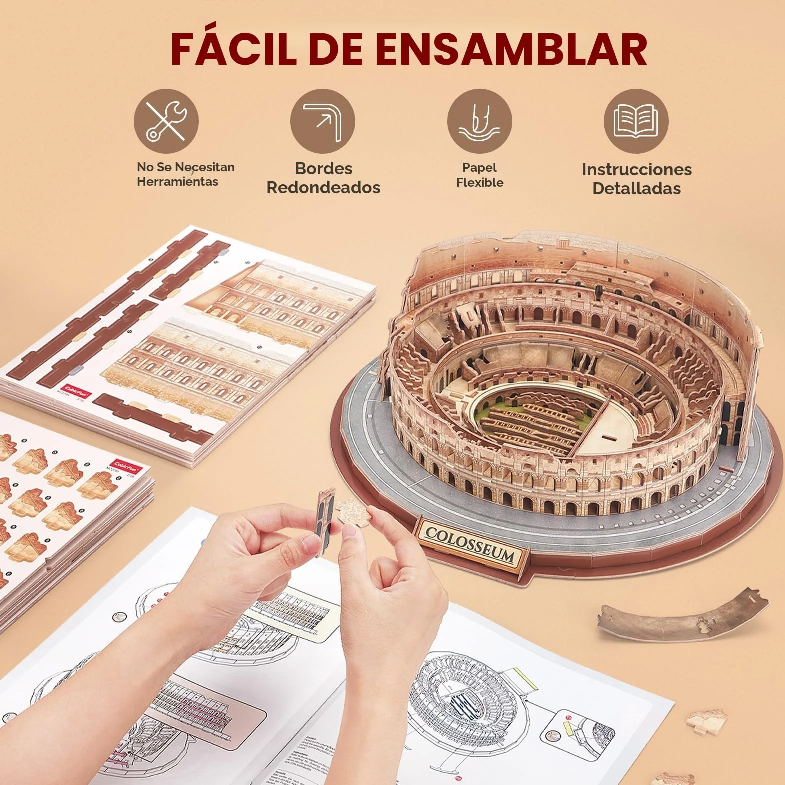 CubicFun Puzzle 3D Coliseo Roma Maqueta Edificio Kits Construcción 163 Piezas