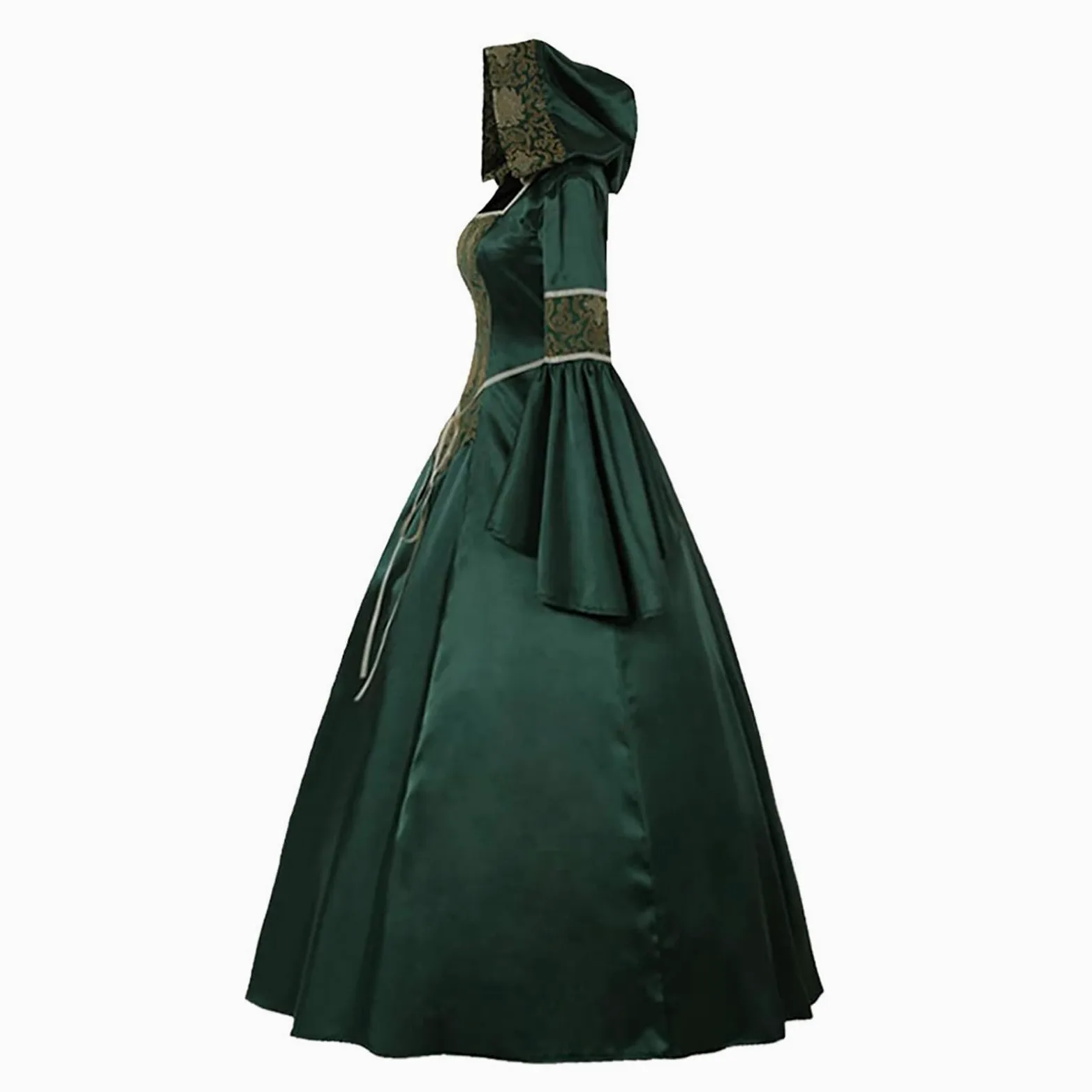 Disfraces de Halloween, elegante disfraz de cosplay, vestido de Halloween con capucha, accesorios para mujer, traje de fiesta gótica de verano
