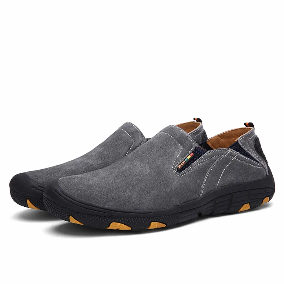 Zapatos para Caminar al Aire Libre Hombres Forro de Cuero Malla Senderismo Nieve