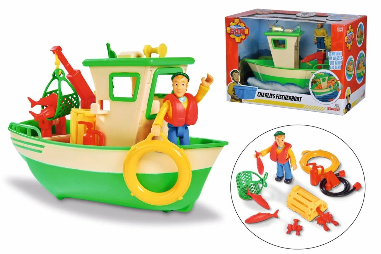 Sam Charlies Fischerboot mit Figur
