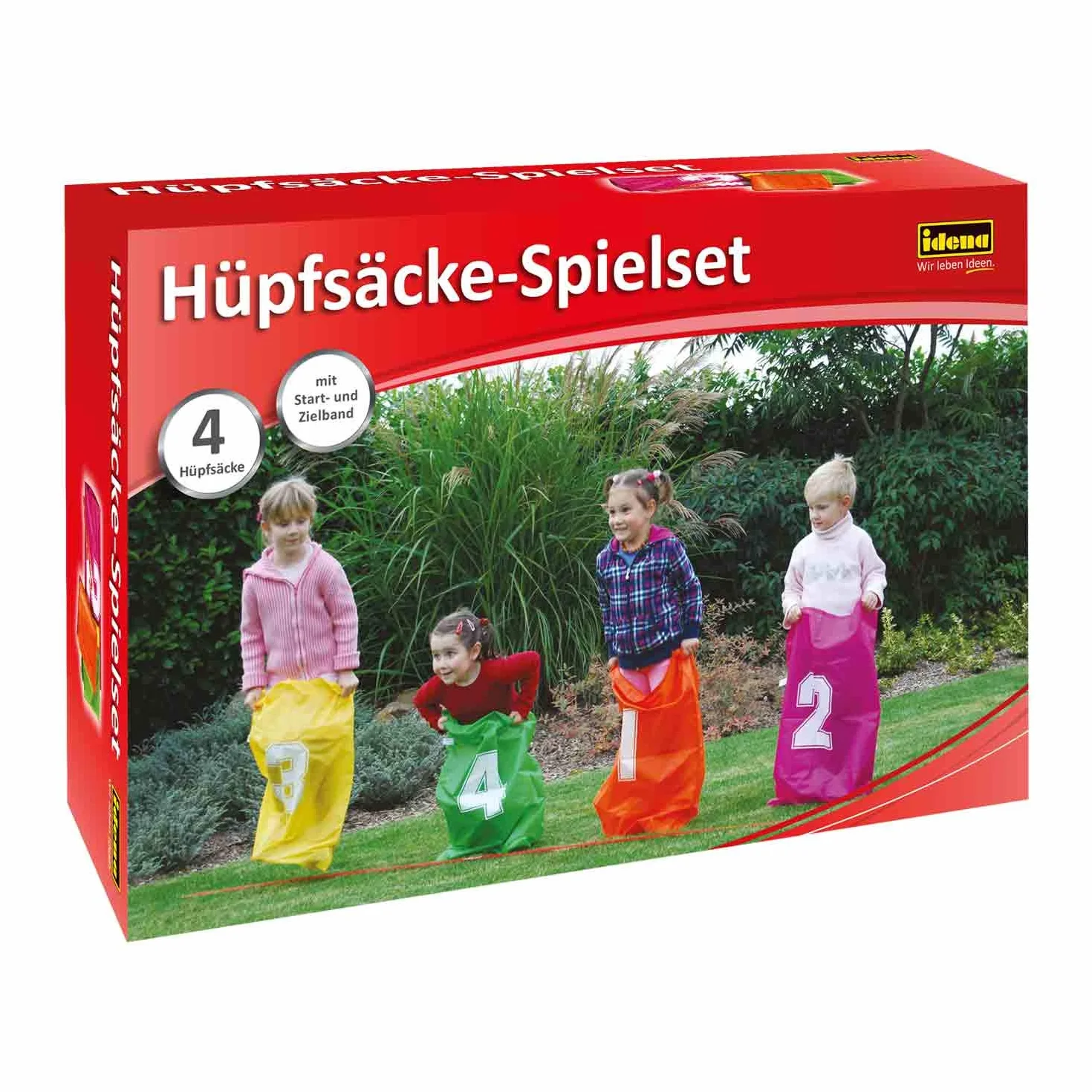 Idena Juego de Sacos Hinchables con 4 Sacos, Cinta de Inicio y Fin