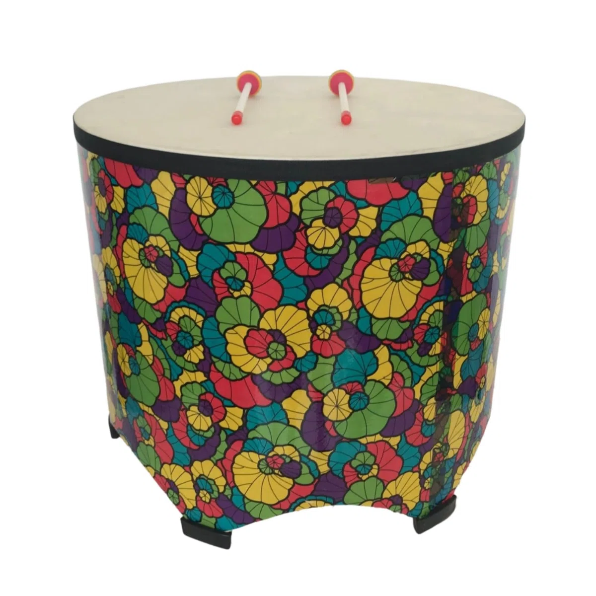 predolo Sonido Suave Tambor con Piel Floral Percusión Infantil para Niños Pequeños, DHD56B